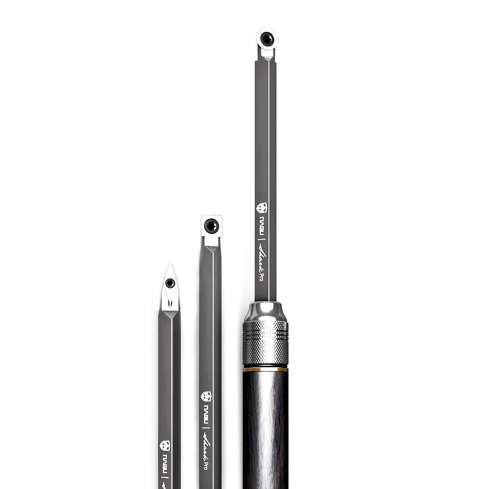 NAGU Shark Pro 3-Piece Carbide Wood Turning Tool Set with Quick Change Handle - Perfect for Woodturning, Lathe Projects & DIY Woodworking