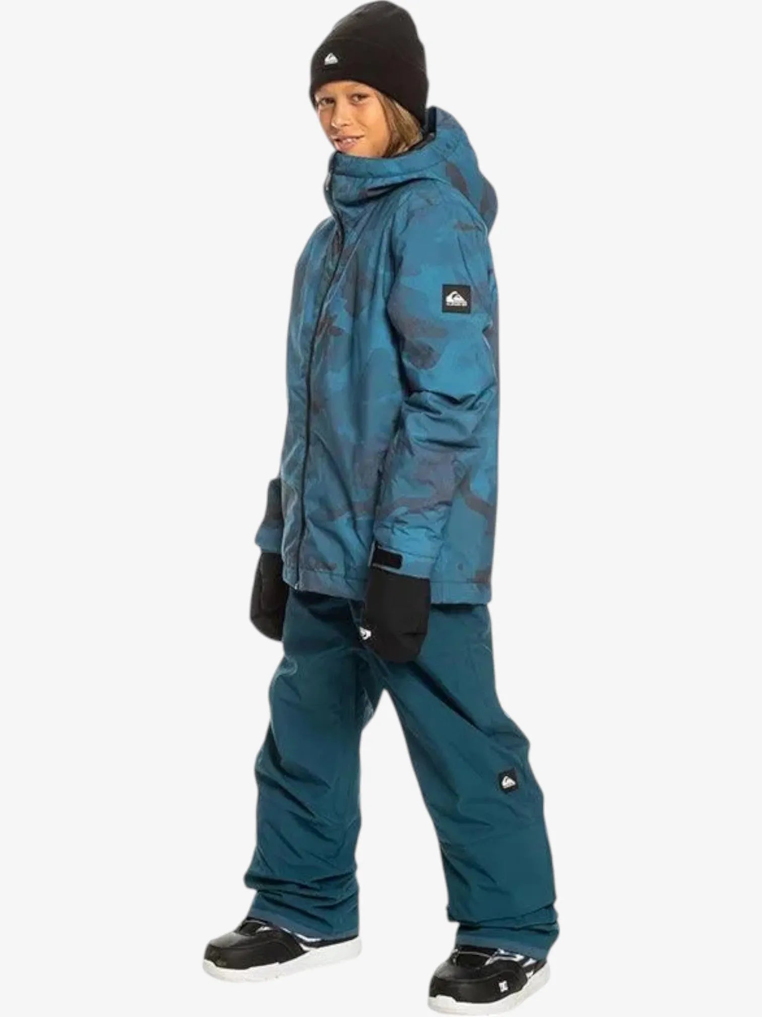 Quiksilver Snow Mission Printed Kids' Camouflage Snow Jacket - Blue Camo Winter Coat for Boys & Girls - Perfect for Skiing, Snowboarding & Outdoor Winter Adventures