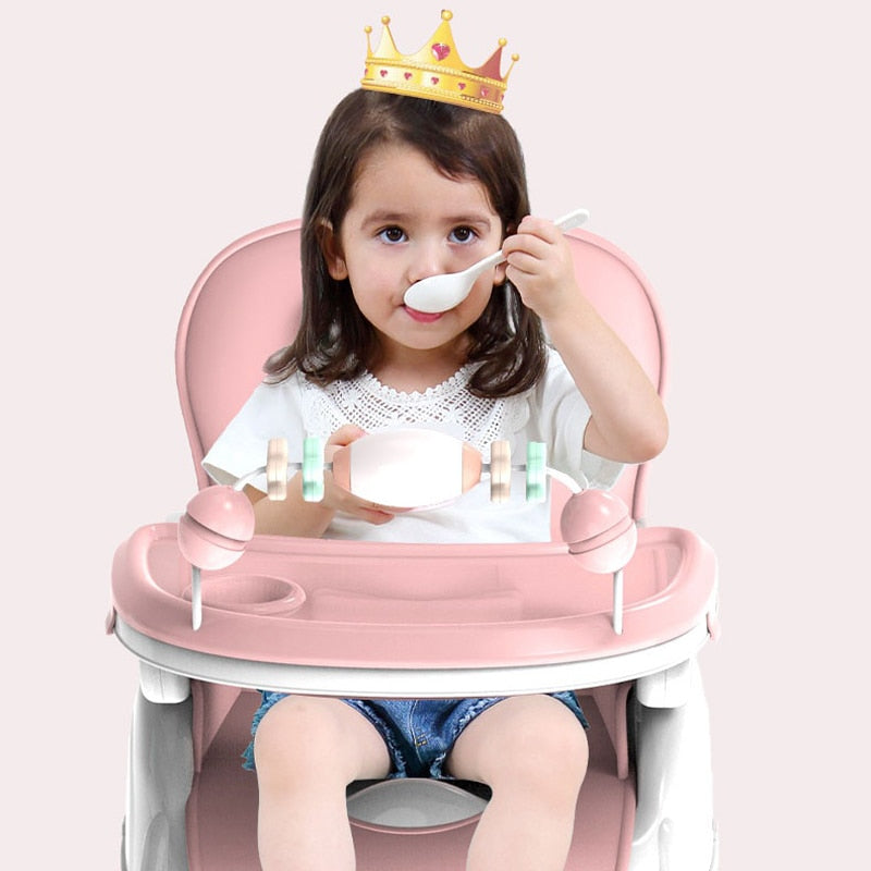Best Baby High Chair with Removable Tray - Adjustable Height & Foldable for Easy Storage - Perfect for Feeding, Playtime & Learning at Home or Restaurant