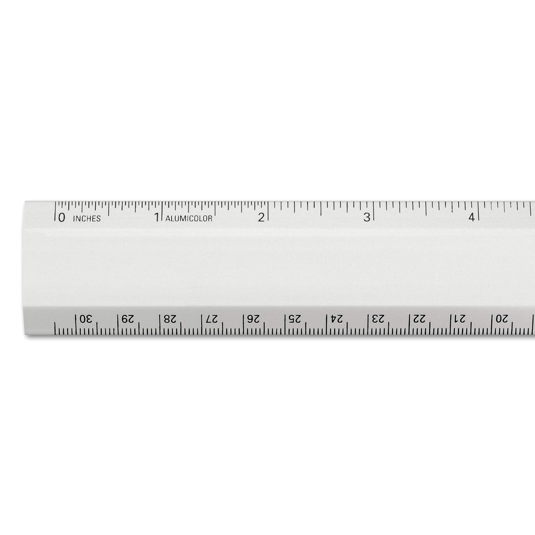 Alumicolor 1112-1 12 Inch Silver Aluminum Desk Ruler - Precision Measuring Tool for Office, School, Crafting & Engineering Projects