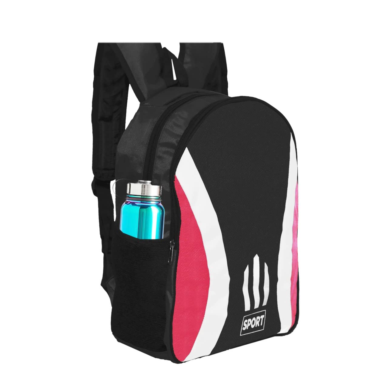 Stylish Black Zigzag Waterproof Backpack for Girls - Trendy School, College & Casual Use | Durable & Fashionable Bookbag for Teens & Students