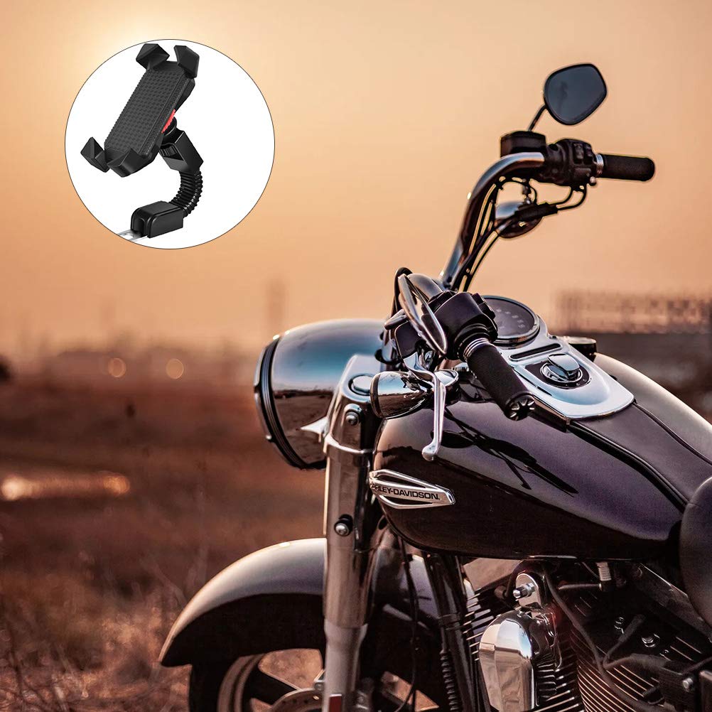 BESPORTBLE Universal Motorcycle Phone Mount - Adjustable Bike Phone Holder for GPS Navigation, Electric Bicycle & Motorbike - Durable Rearview Mirror Phone Stand for Safe Riding & Commuting