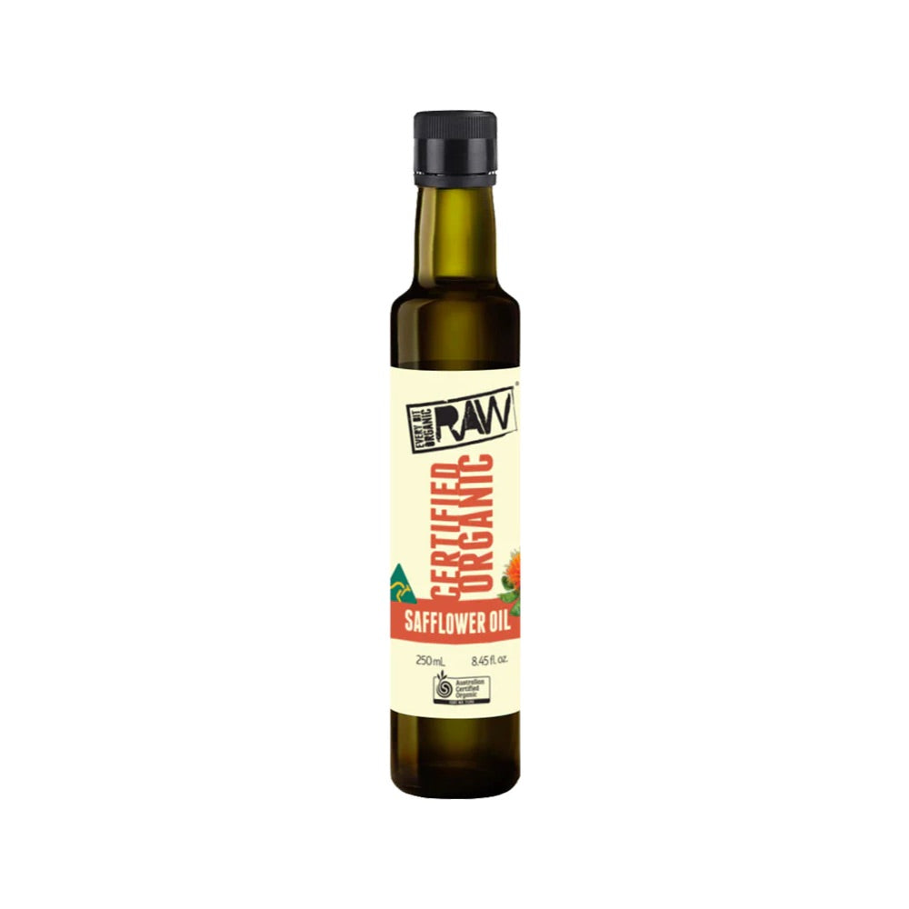 Organic Cold Pressed Raw Safflower Oil - Unrefined, 250ml | Pure Cooking Oil for Salads, Dressings & Skin Care | USDA Certified, Non-GMO, Vegan Friendly