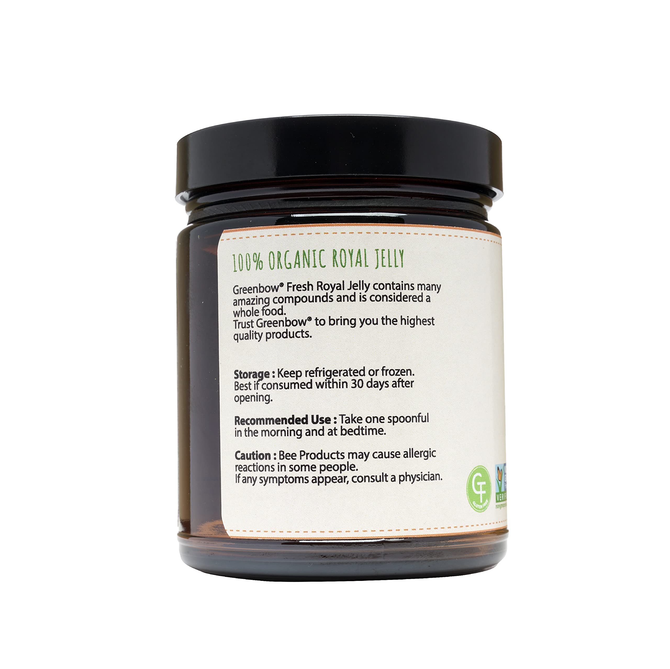 Organic Fresh Royal Jelly by Greenbow - 100% USDA Certified, Non-GMO, Halal, Pure & Gluten Free Superfood (226g) - Boost Immunity & Energy for Daily Wellness & Skincare