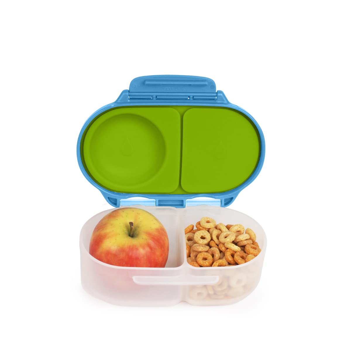 BPA Free Mini Bento Lunch Box with 2 Leakproof Compartments | b.box Snackbox for Toddlers & Kids | Perfect for School Lunches, Snacks & Whole Fruits | Ocean Breeze Design | Ideal for Daycare, Picnics & On-the-Go Meals