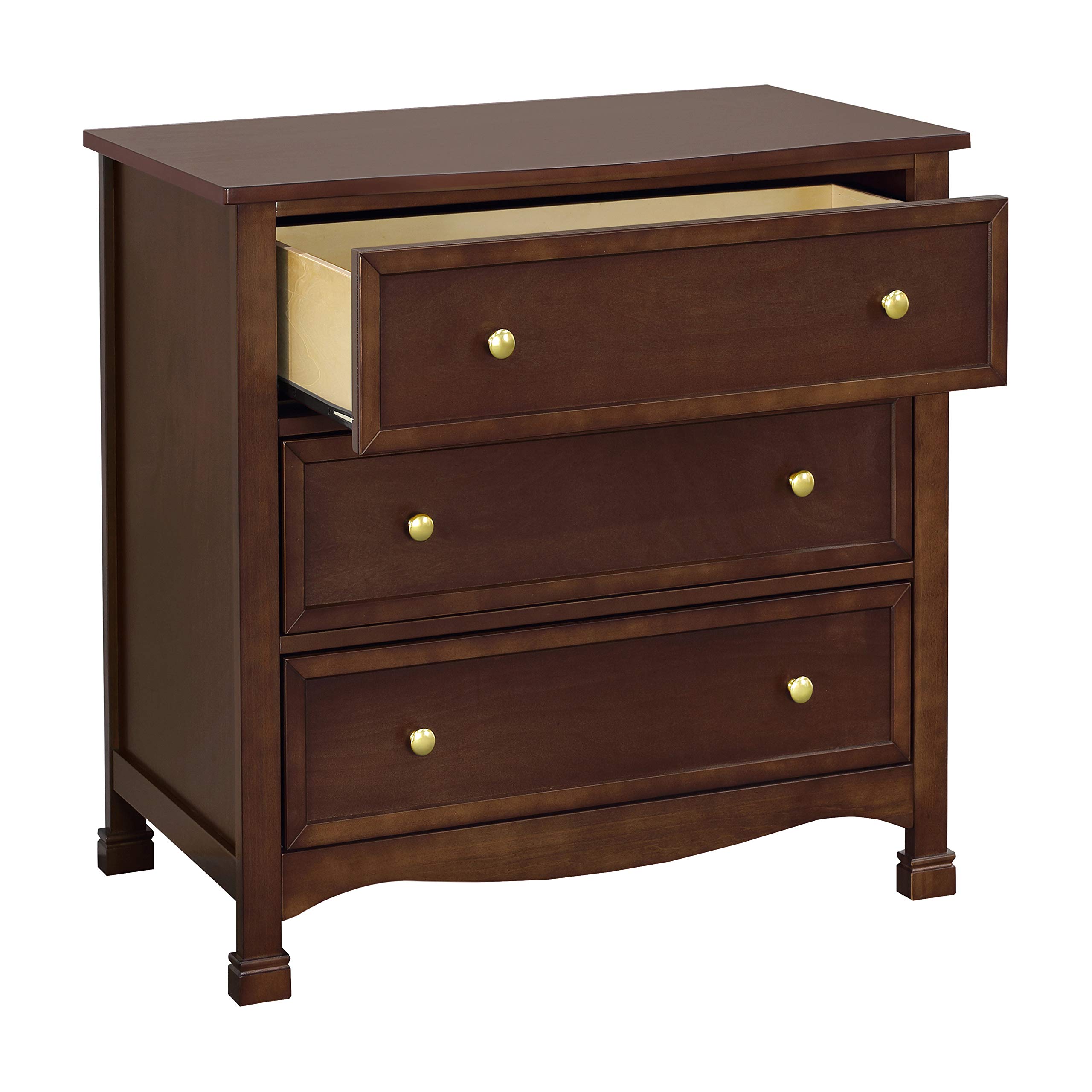 DaVinci Kalani 3-Drawer Espresso Wood Dresser - Modern Nursery & Kids Room Storage Furniture for Bedroom Organization