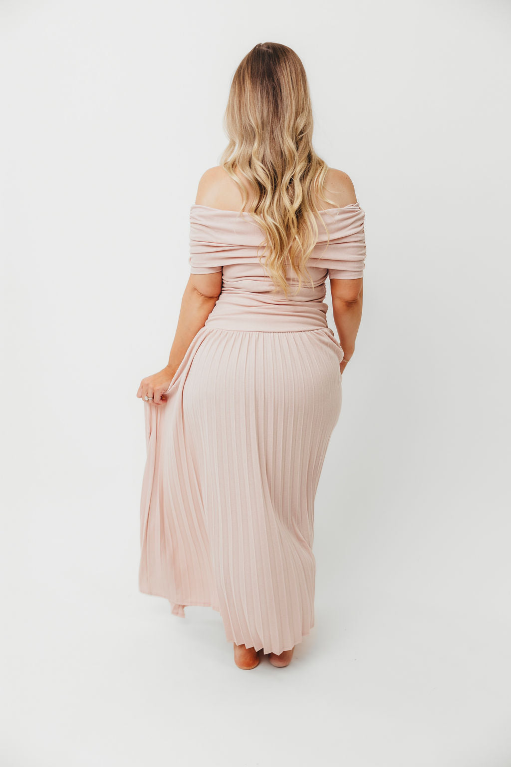 Lennox Maxi Dress for Women - Elegant Dusty Pink Flowy Long Dress for Summer, Beach, Wedding & Special Occasions