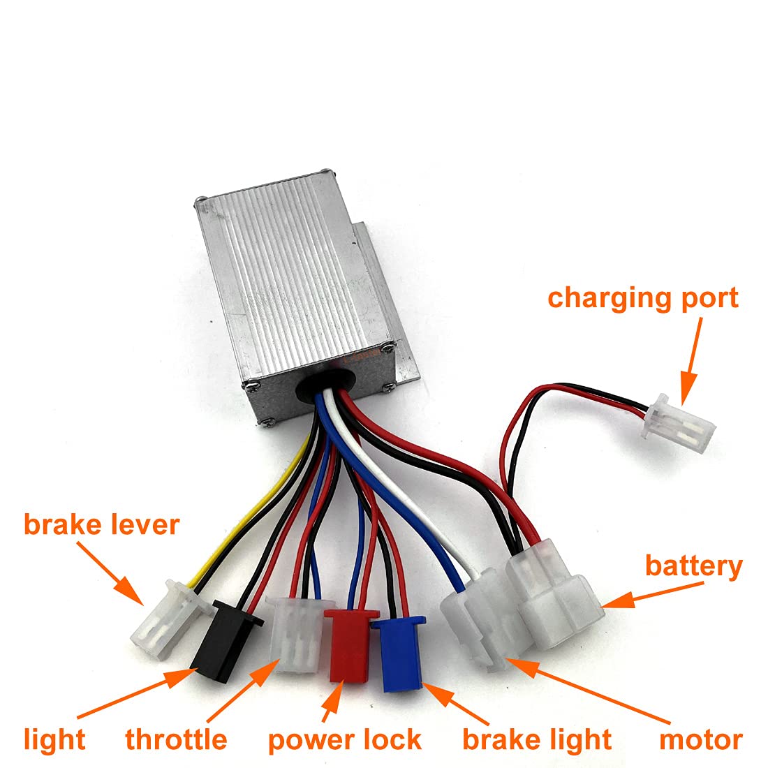 250W Electric Brushed Motor MY1016Z with 16T Gear - Freewheel L-faster Motor Kit with Brush Controller & Connectors for E-Bike, Scooter & DIY Electric Vehicle Projects