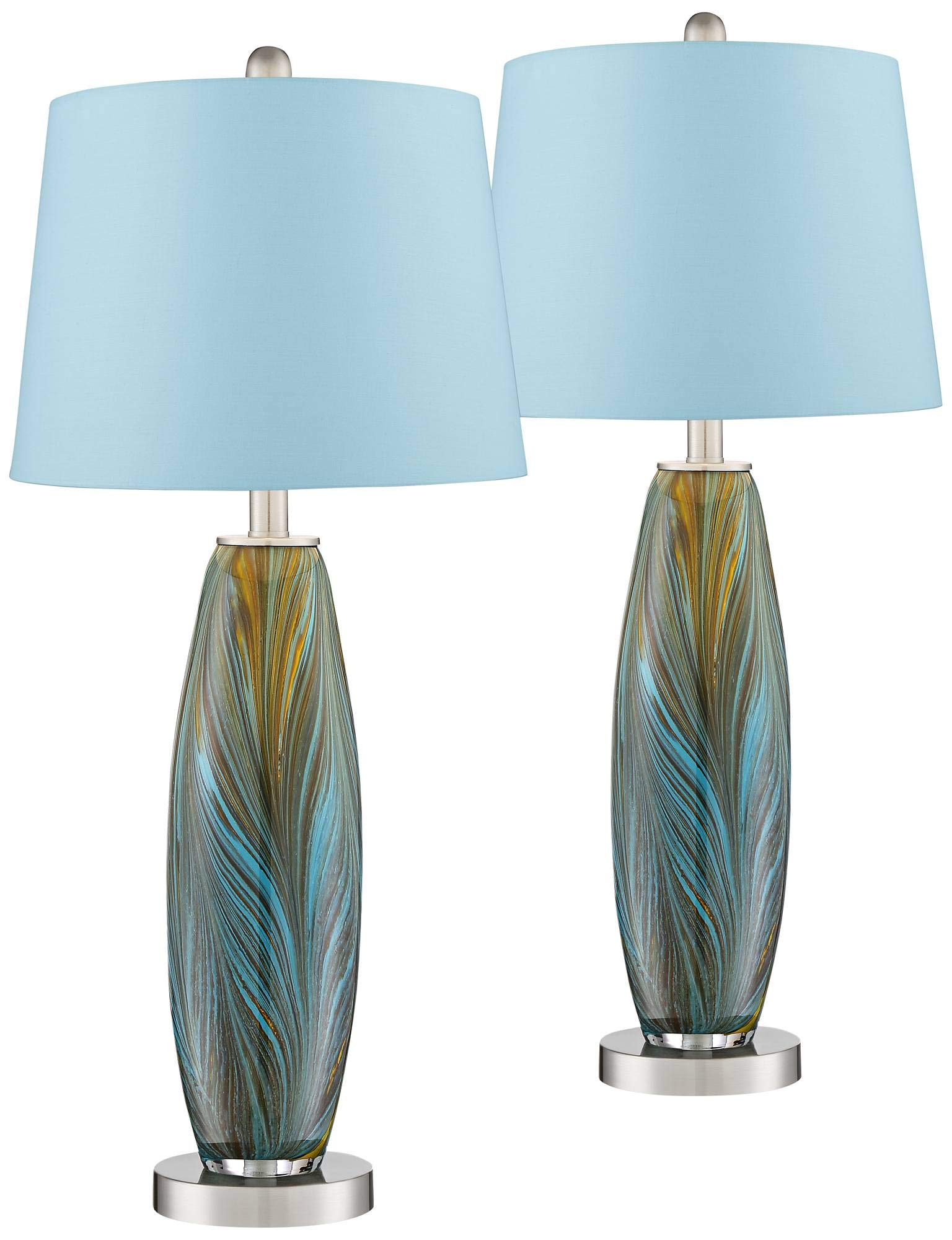 360 Lighting Azure Modern Coastal Table Lamps Set of 2 - 26.75