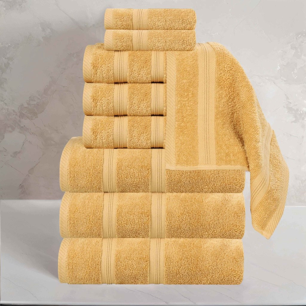 Premium Smart Dry Zero Twist Cotton 9-Piece Towel Set - Ultra Soft & Absorbent Bath Towels, Hand Towels & Washcloths for Spa, Bathroom & Luxury Home Use