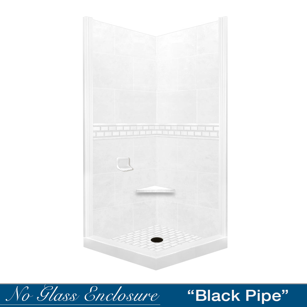 Natural Buff Sistine Stone & Subway Tile Corner Accent - DIY Shower Remodel Kit for Bathroom Renovation | Waterproof & Easy Installation for Showers, Backsplashes & Wet Areas