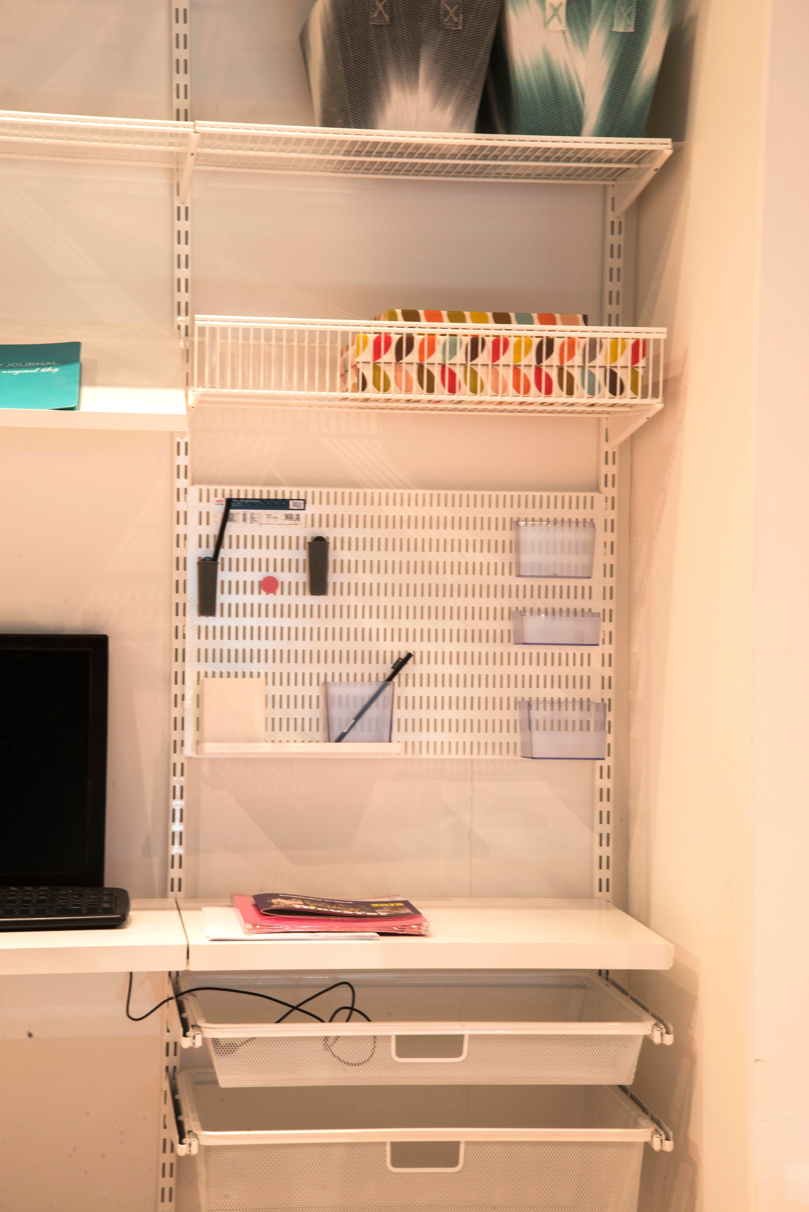 Elfa Office Bundle - Premium Home & Office Storage Solutions for Organizing Files, Supplies & Accessories - Perfect for Workspaces, Desks & Closets