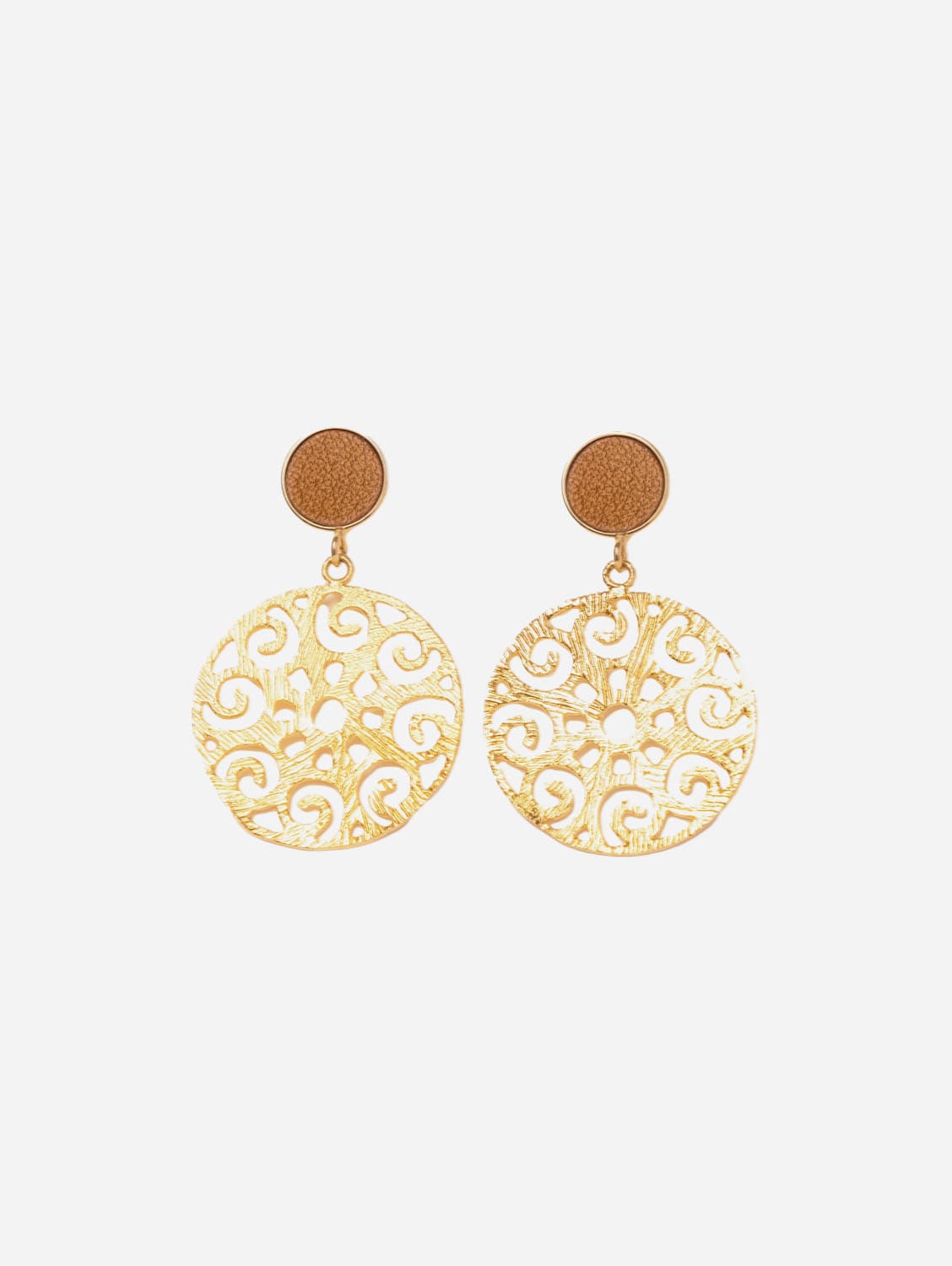 24K Gold Plated Stud Earrings for Women - Elegant Camel & Gold Hoop Earrings | Perfect for Daily Wear, Parties & Gift Giving
