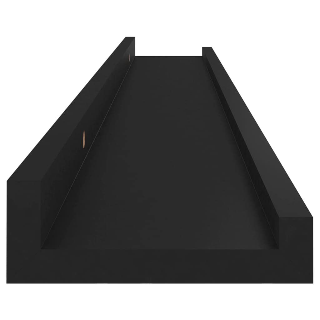 Floating Shelves for Wall - Set of 4 Black Wood Wall Shelves (31.5