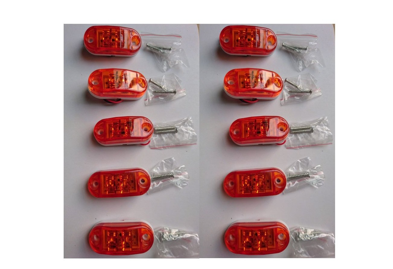 Amber Surface Mount LED Clearance Marker Lights 12V for Trucks, Campers, Trailers & RVs - Easy Installation with Screws - Perfect for Night Driving & Road Safety