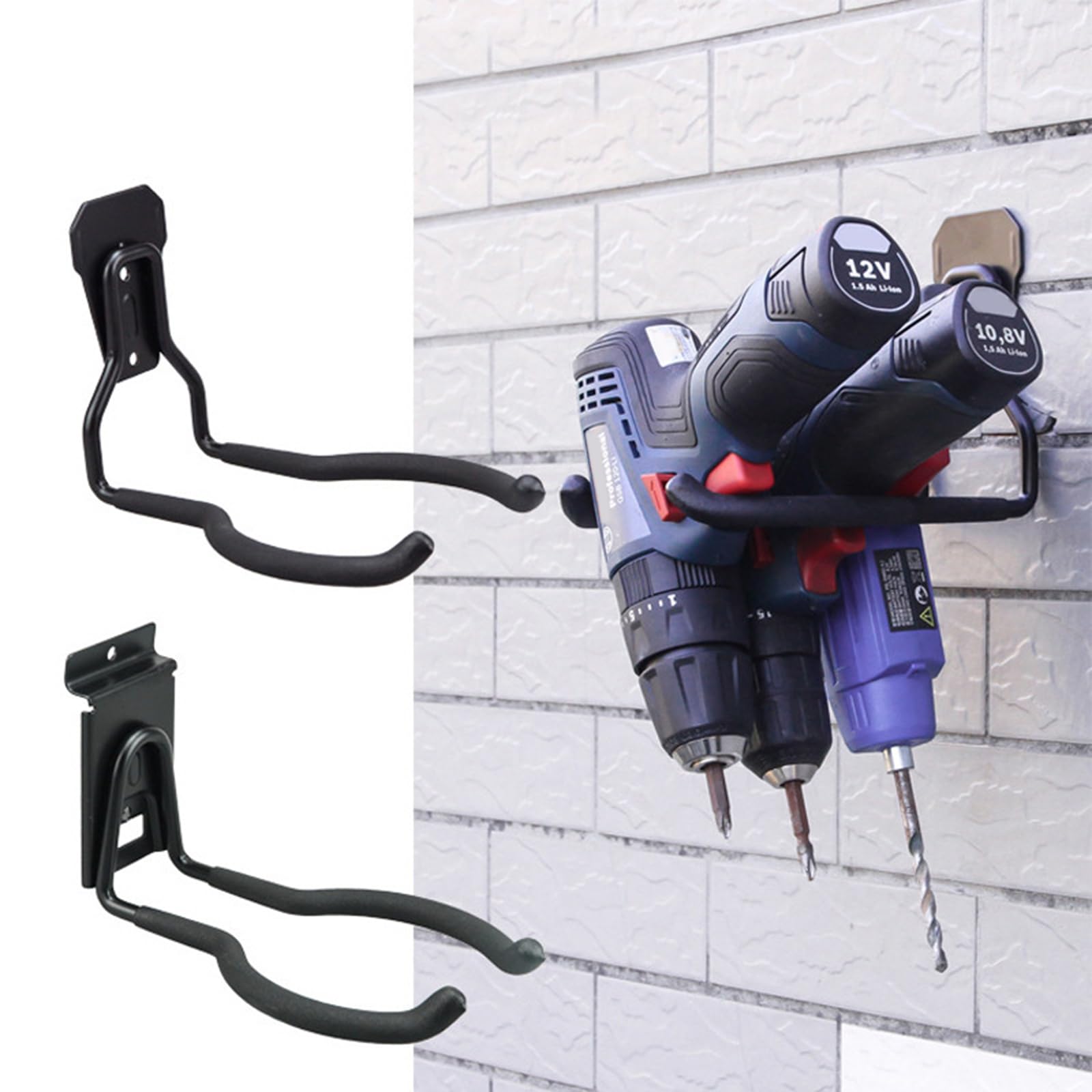 Heavy Duty Metal Garden Tool Hangers - Wall Mounted Storage Hooks for Garage & Shed Organization - Perfect for Hanging Strimmers, Rakes, Shovels & Outdoor Equipment