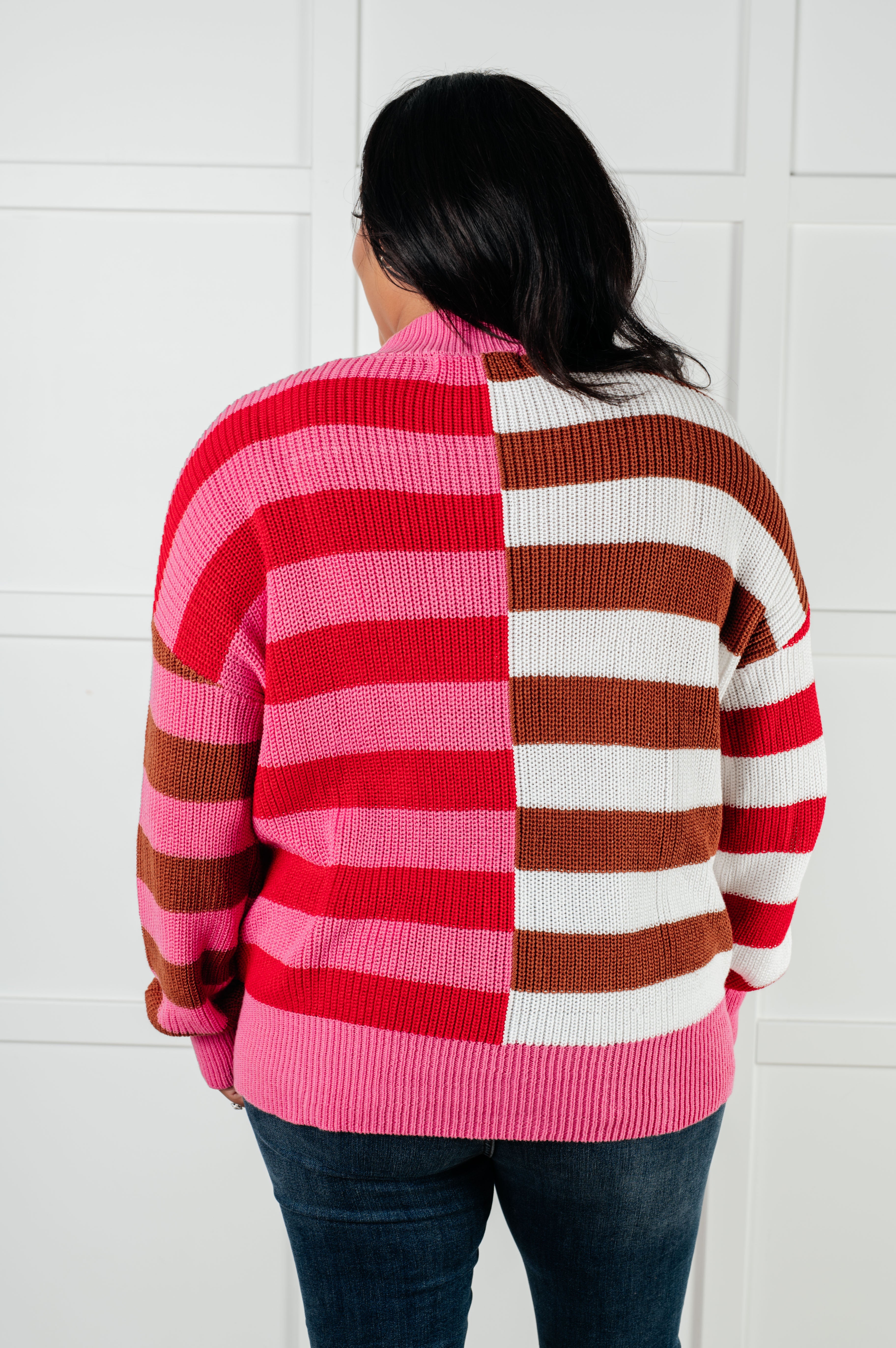 Stylish Color Blocked Stripe Sweater for Women | Trendy Knit Pullover | Perfect for Fall Fashion, Casual Outfits & Office Wear