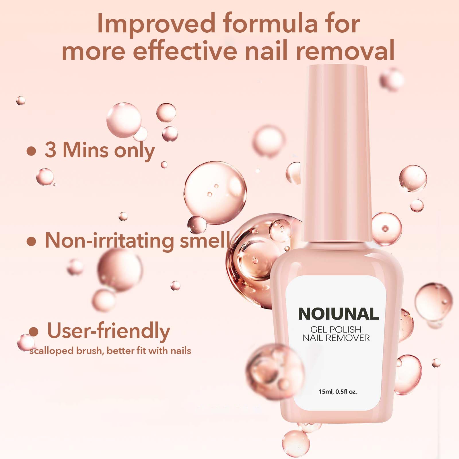 Professional Gel Nail Polish Remover Kit - 2 Pack Fast-Acting 3-Minute No Soak Formula (15ml Each) for Salon & Home Manicures | Safe & Easy Nail Art Removal Solution