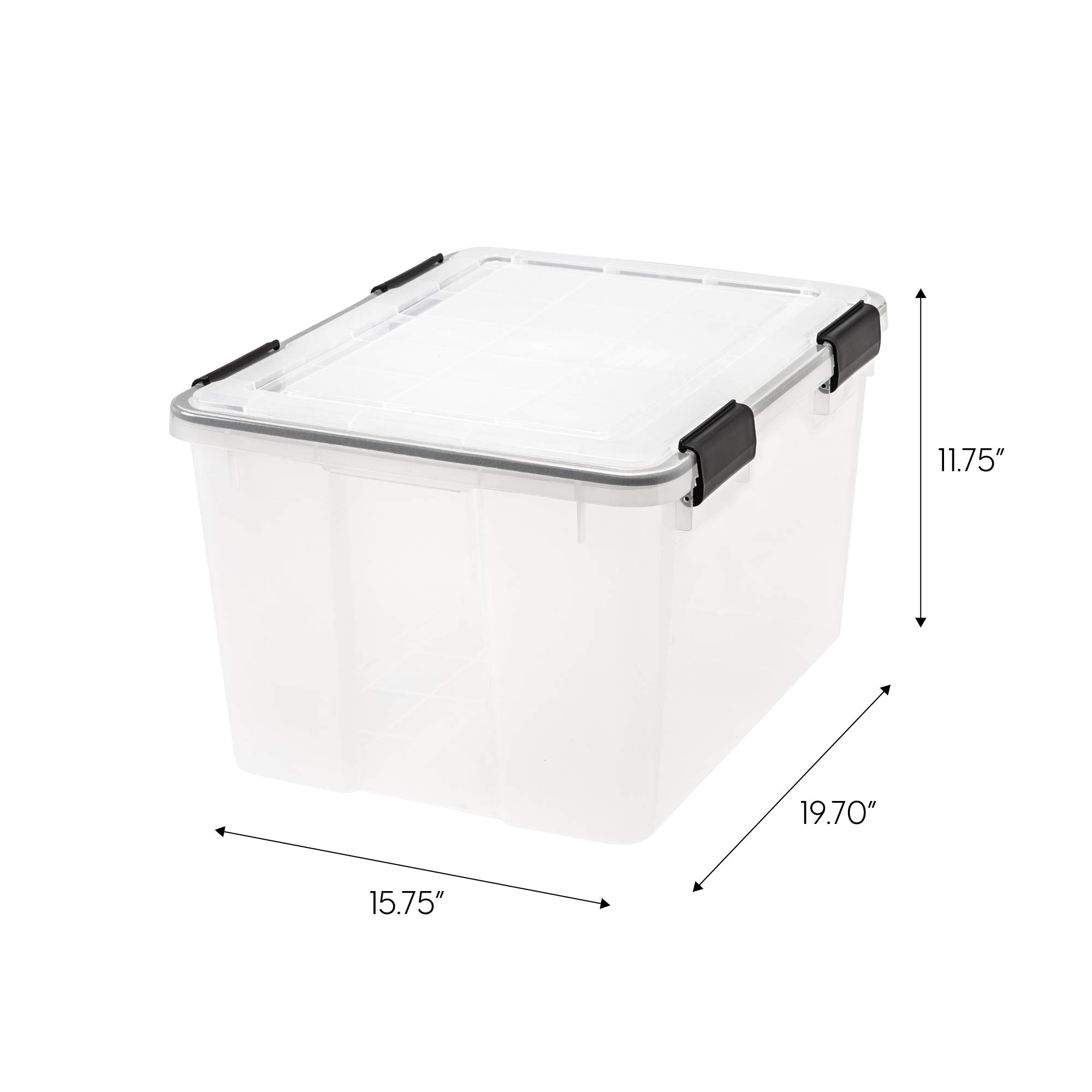 IRIS USA 46.6 Quart Plastic Storage Bins with Lids - 6 Pack of Durable Stackable Organizing Containers with Secure Latches for Home, Office & Garage Organization