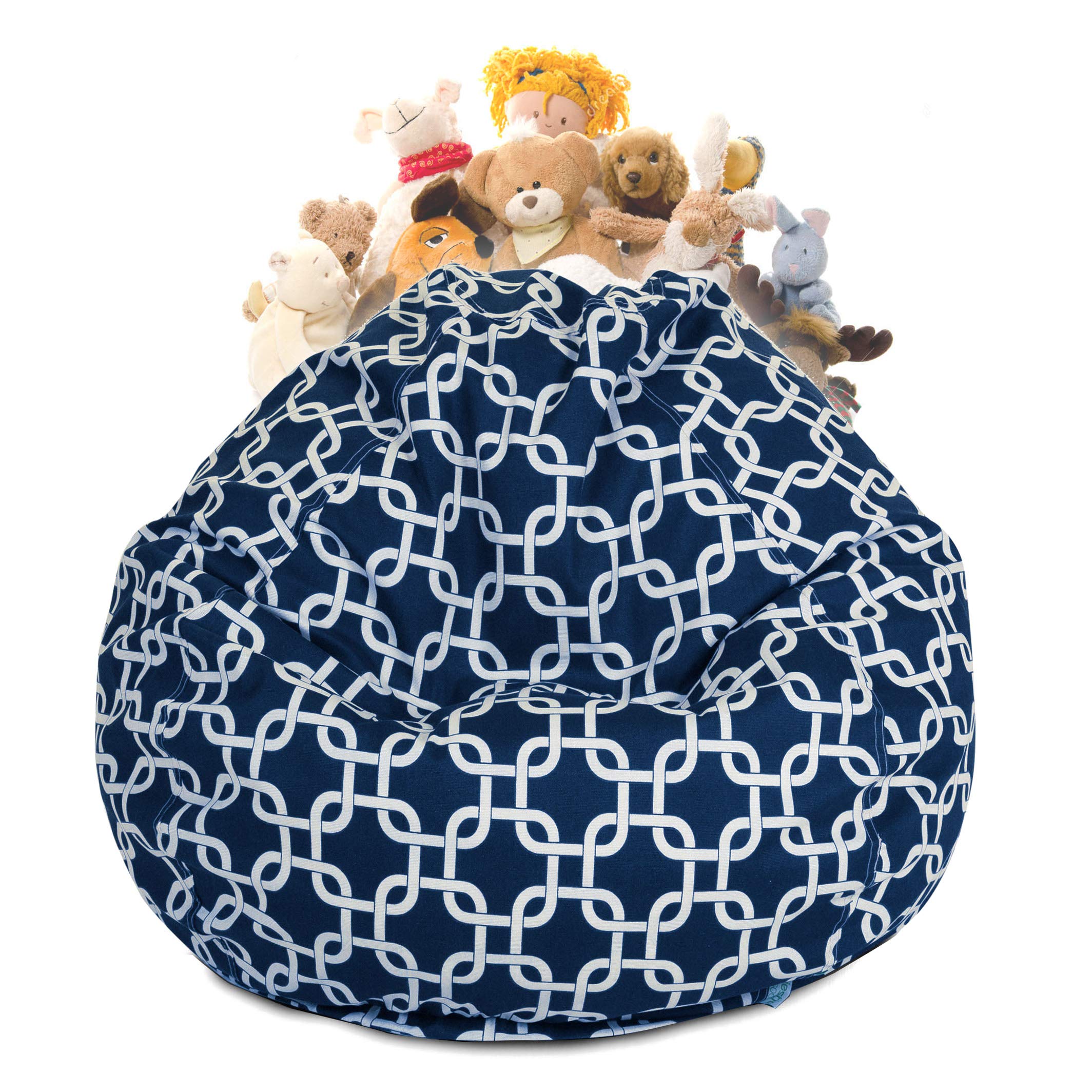 Majestic Navy Bean Bag Chair - Soft & Comfortable Storage Bean Bag for Kids & Adults - Perfect for Living Room, Bedroom, Dorm & Game Room Relaxation