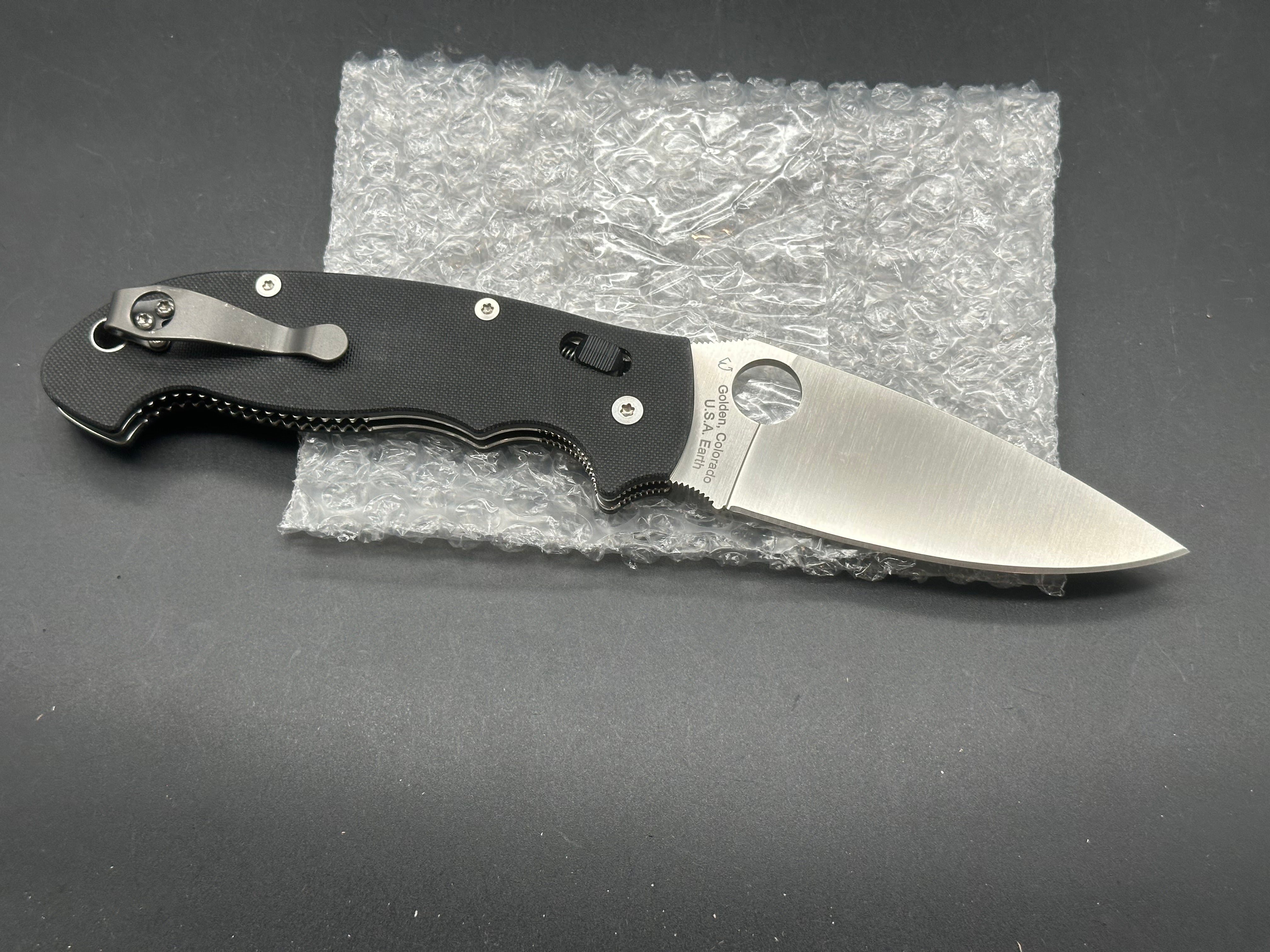 Spyderco Manix XL Folding Knife - Black G10 Handle, CPM-S30V Steel Blade, Lightweight EDC Pocket Knife for Outdoor Camping, Hiking & Survival Gear