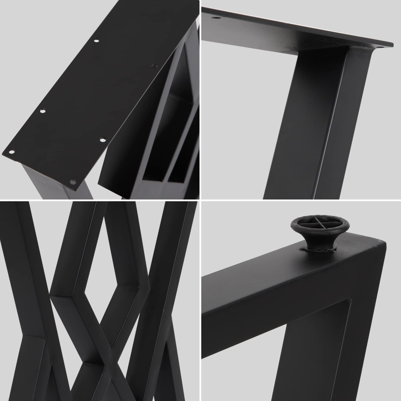 SSS Furniture 2-Piece Black Cast Iron Metal Table Legs - 28