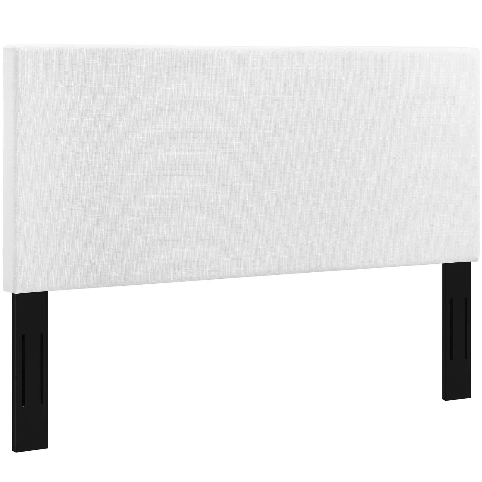 Modway Taylor Full/Queen Upholstered Linen Fabric Headboard in White - Elegant Bedroom Decor for Modern Homes & Guest Rooms