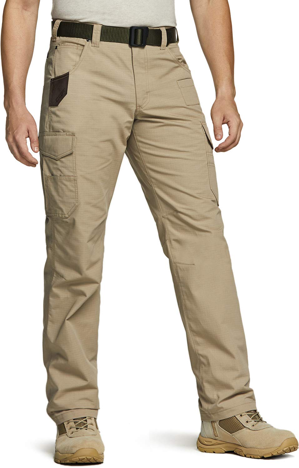 CQR Men's Ripstop Tactical Work Pants - Water Resistant Outdoor Utility Cargo Pants for Hiking, Camping & EDC | Durable Straight Fit Operator Pants