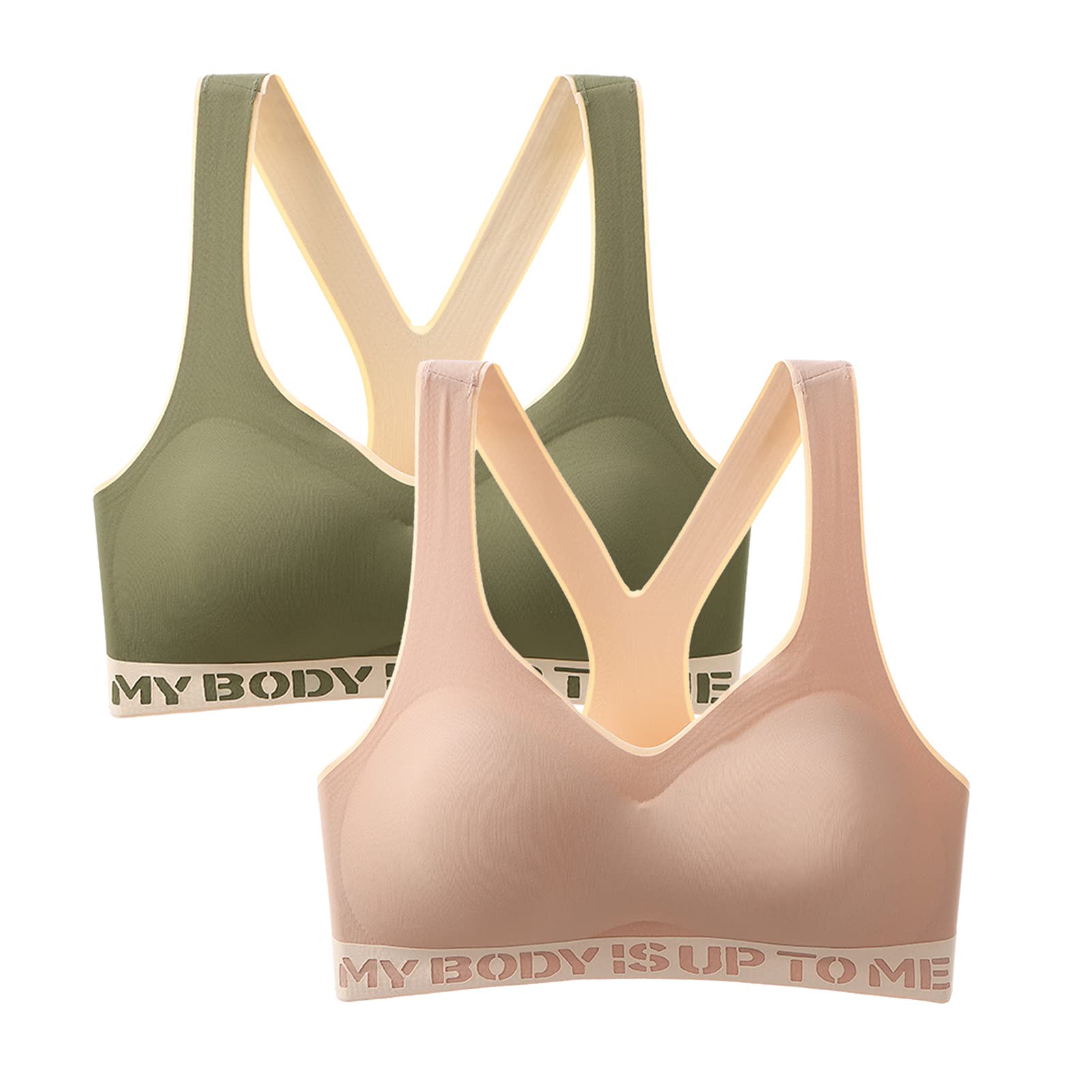 FENGSHAN Plus Size Women's Sports Bras 2-Pack - High Support, High Compression Yoga & Fitness Bras for Large Bust - Comfortable for Workout, Running, Gym & Daily Wear