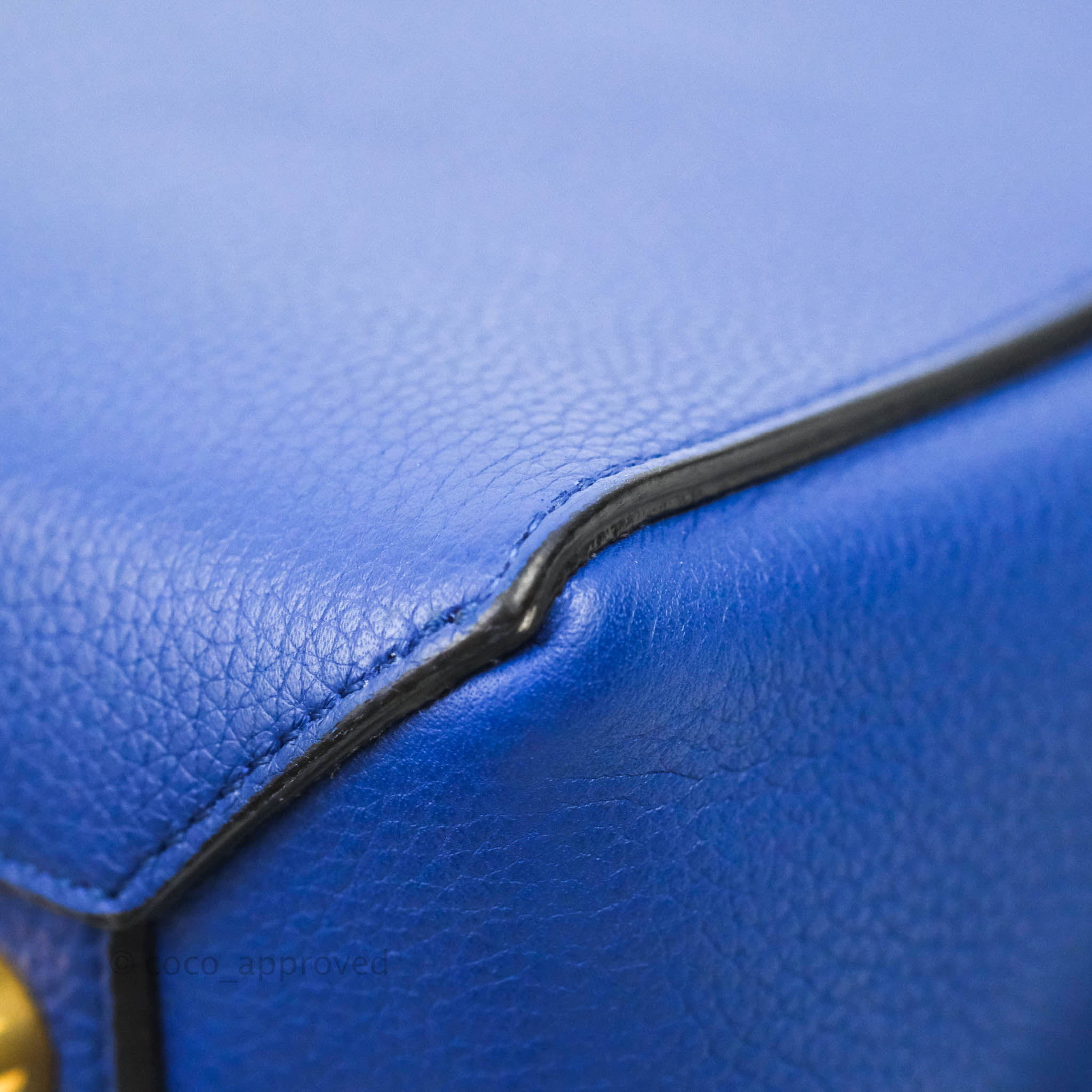 Celine Mini Belt Bag in Blue Grained Calfskin with Gold Hardware - Perfect for Everyday Use, Travel & Fashion Accessories