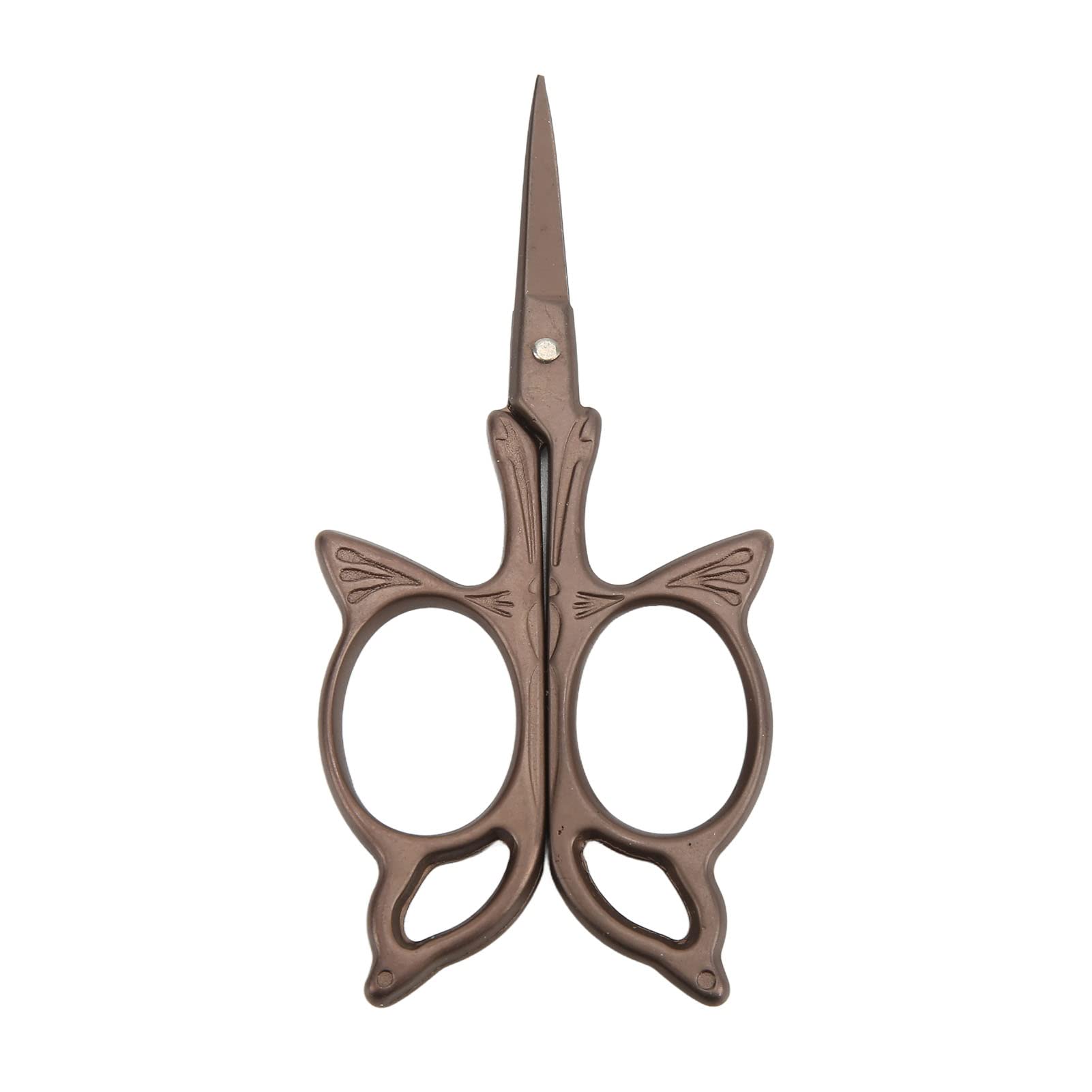 Vintage Mini Butterfly Scissors - European Style Bronze Stainless Steel Sewing & Tailoring Scissors for Embroidery, Craft, Bonsai Cutting | Perfect for DIY Art Projects, Fabric Work & Gardening