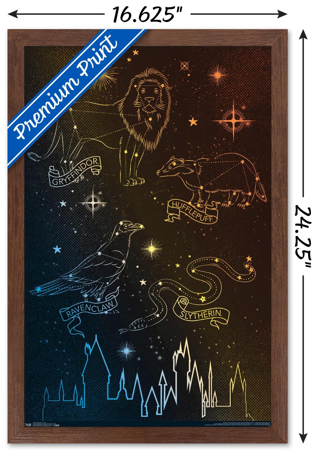 Trends International The Wizarding World: Harry Potter - Houses in the Stars Wall Poster, 14.725