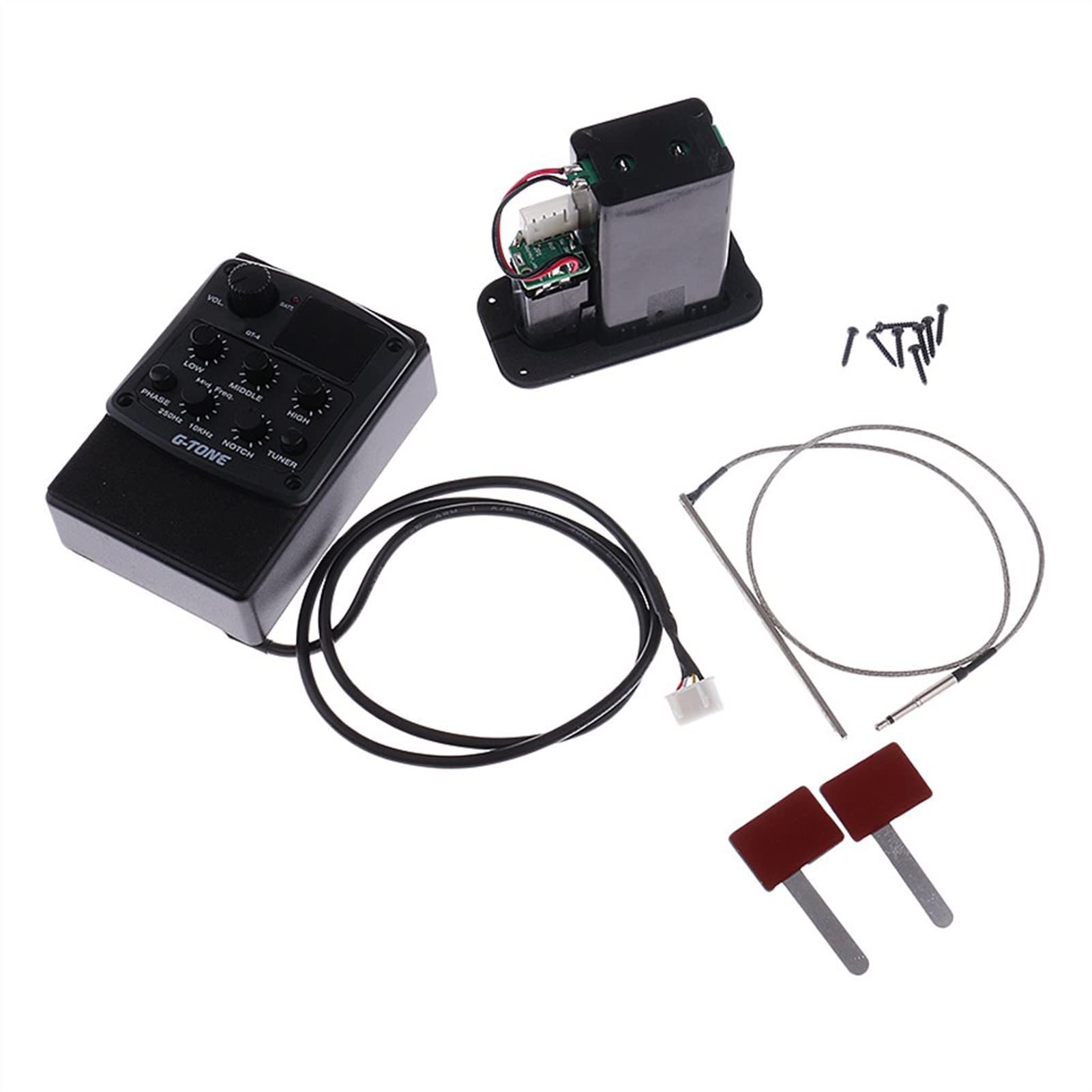 Acoustic Guitar Pickup with 3-Band EQ & Piezo Preamp System - Perfect for Live Performances & Studio Recording