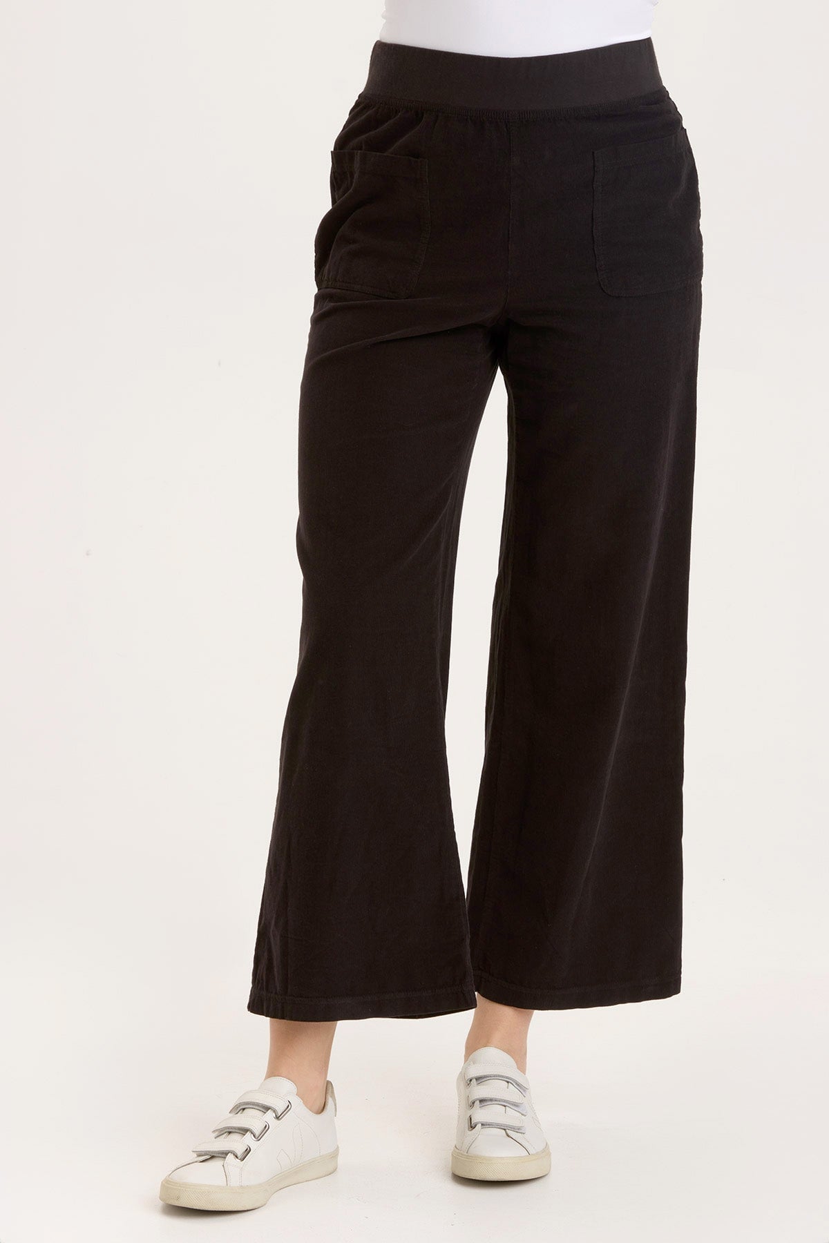 Jolene Wide Leg Black Pants for Women - High Waist Flowy Trousers - Comfortable Stretchy Fabric - Perfect for Work, Office, Casual Wear & Travel