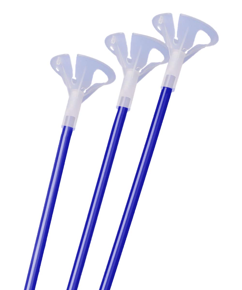 Premium 16-Inch Blue PMU Balloon Sticks with Clear Cups - Latex/Mylar Balloon Holder for Air-Filled Balloons (1000-Pack) - Perfect for Birthday Parties, Baby Showers & Wedding Decorations
