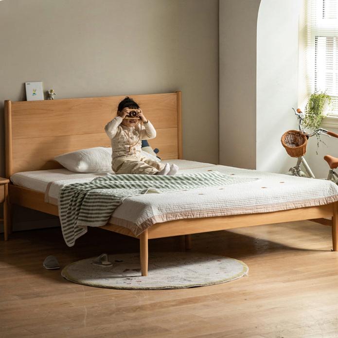 Solid Wood Kids Bed - Beech or Oak Frame - Soft Single Bed for Toddlers & Children - Perfect for Bedrooms, Daycare, or Guest Rooms