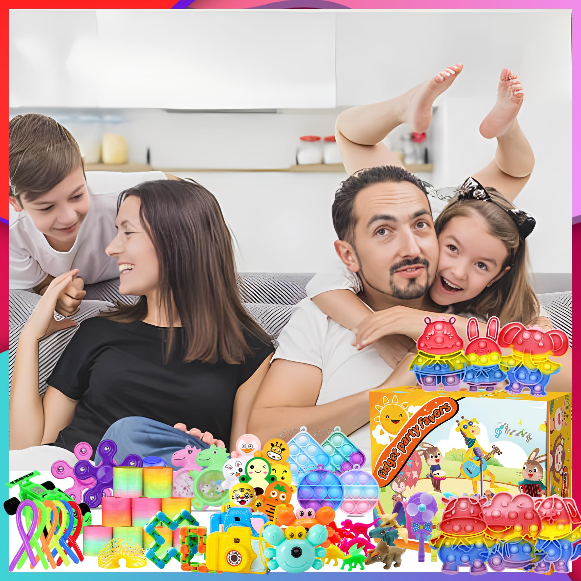 1000+ PCS Kids Party Favors Bulk Pack - Fidget Toys, Valentines Stocking Stuffers, Birthday Gifts, Treasure Box Fillers, Goodie Bag Supplies, Carnival Prizes & Classroom Sensory Toys for Stress Relief & Fun Activities