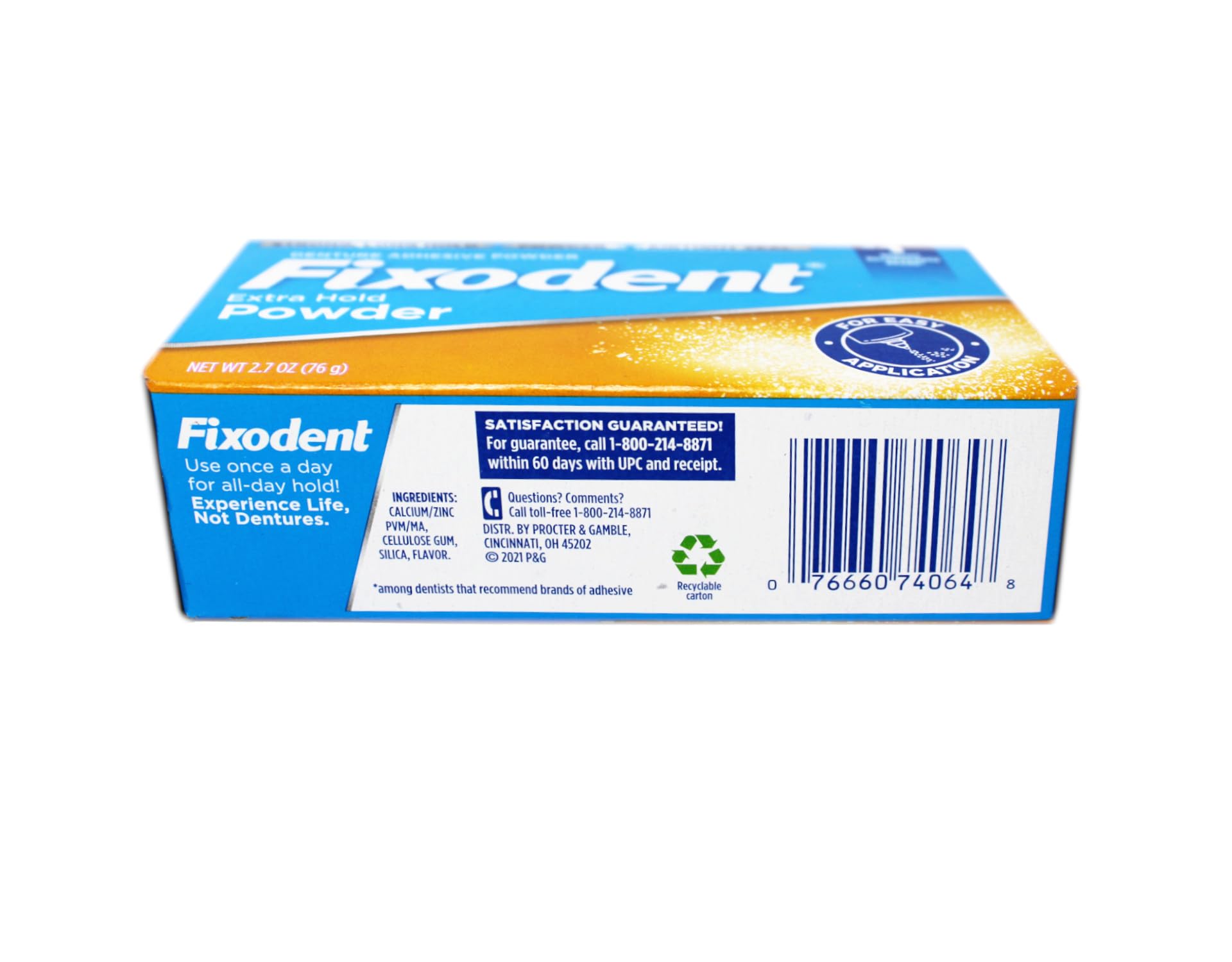 Fixodent Extra Hold Denture Adhesive Powder - 2.7 Oz (3-Pack) | Secure Fit All Day | Comfortable Denture Solution for Eating, Speaking & Smiling Confidently