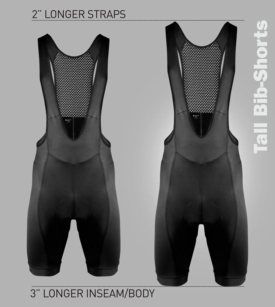 USA Made Men's Elite Padded Cycling Bib Shorts - High Performance Long Distance Bike Shorts for Road Cycling & Triathlon Training
