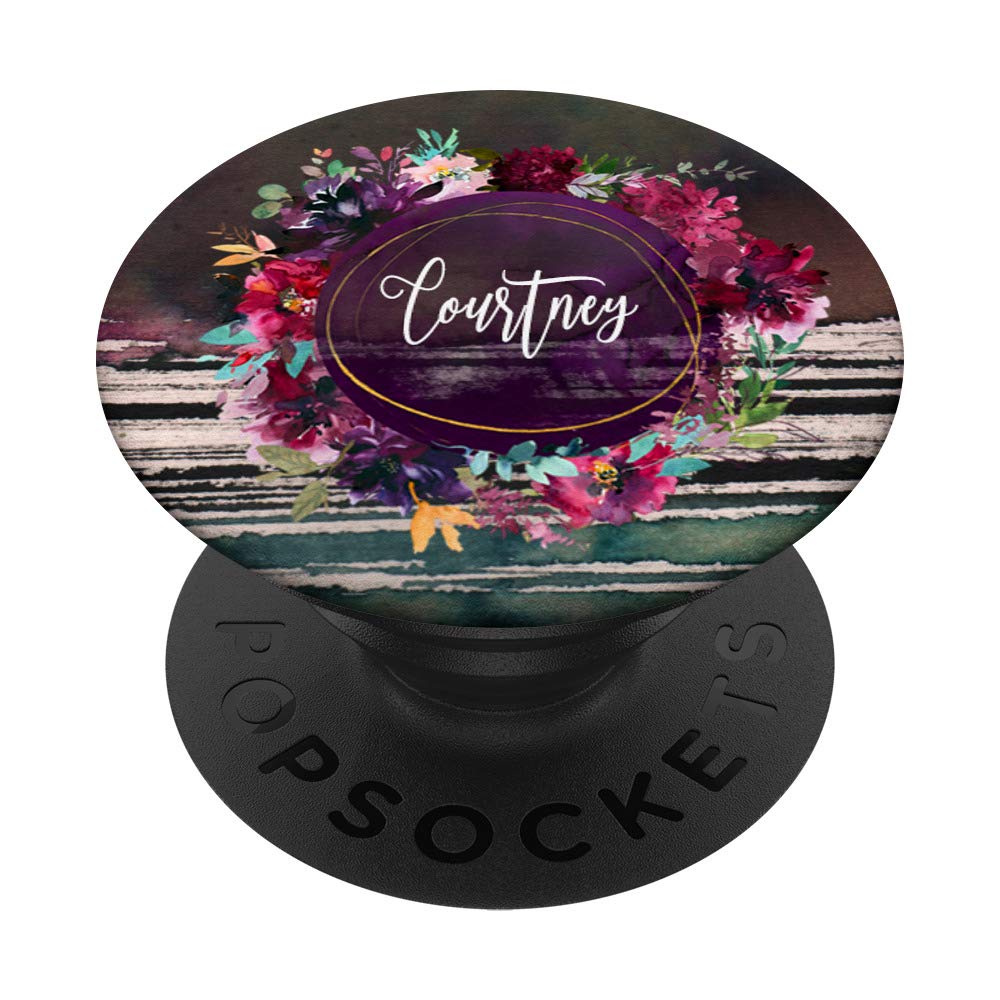 Courtney Name Monogram Floral Wall Art - Bohemian Home Decor for Women & Girls - Perfect Gift for Bedroom, Nursery, or Dorm Room Decoration