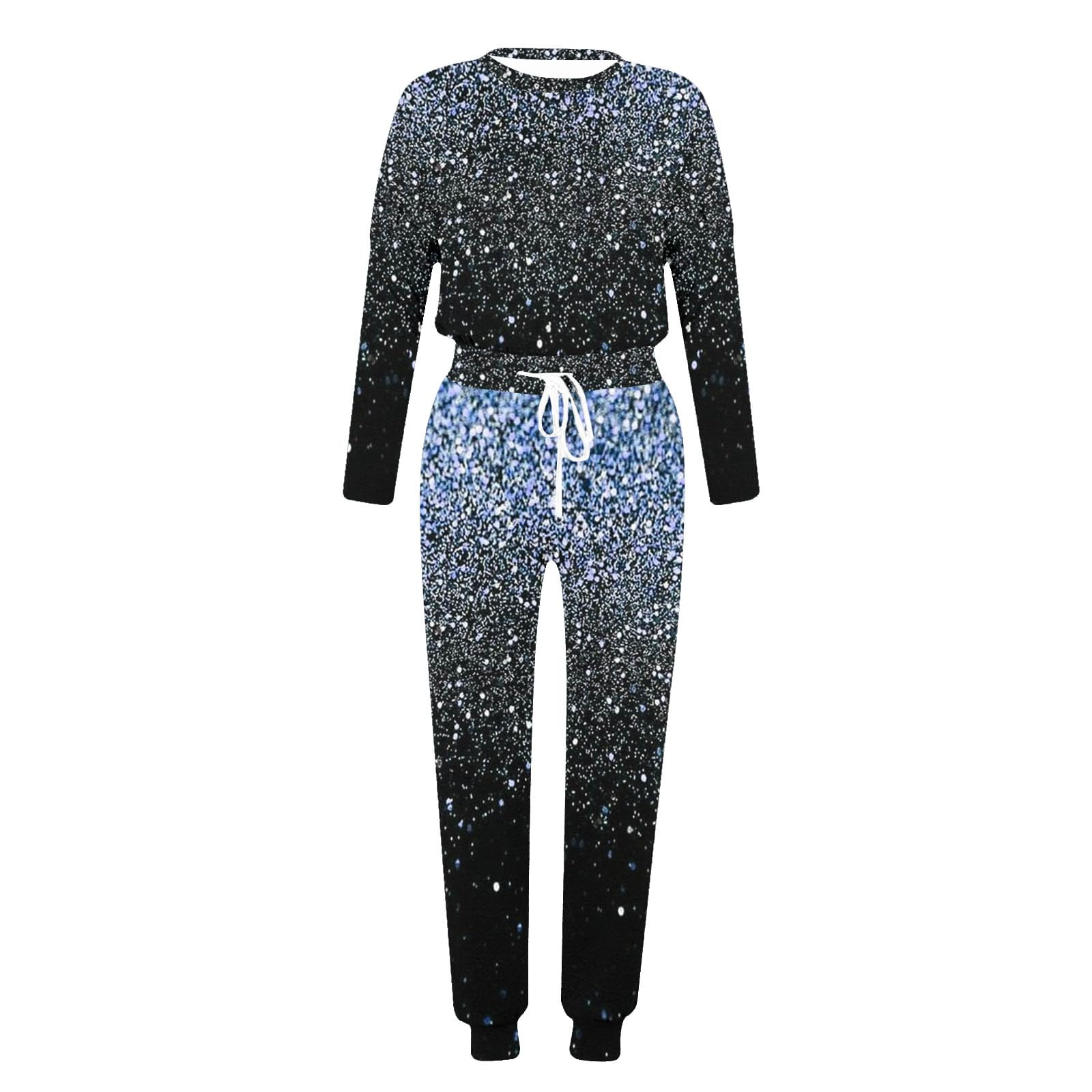 Women's 2-Piece Lounge Set Long Sleeve Printed Top & Drawstring Pants Comfy Outfit with Pockets - Perfect for Relaxing at Home, Yoga, or Casual Wear in 2024