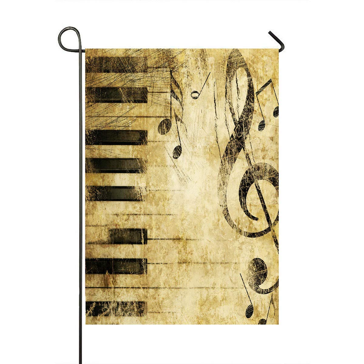 ECZJNT Grunge Musical Garden Flag 28x40 Inch - Vintage Outdoor Decorative Flag for Yard, Patio & Home Parties | Perfect for Music Festivals, Garden Decor & Seasonal Celebrations