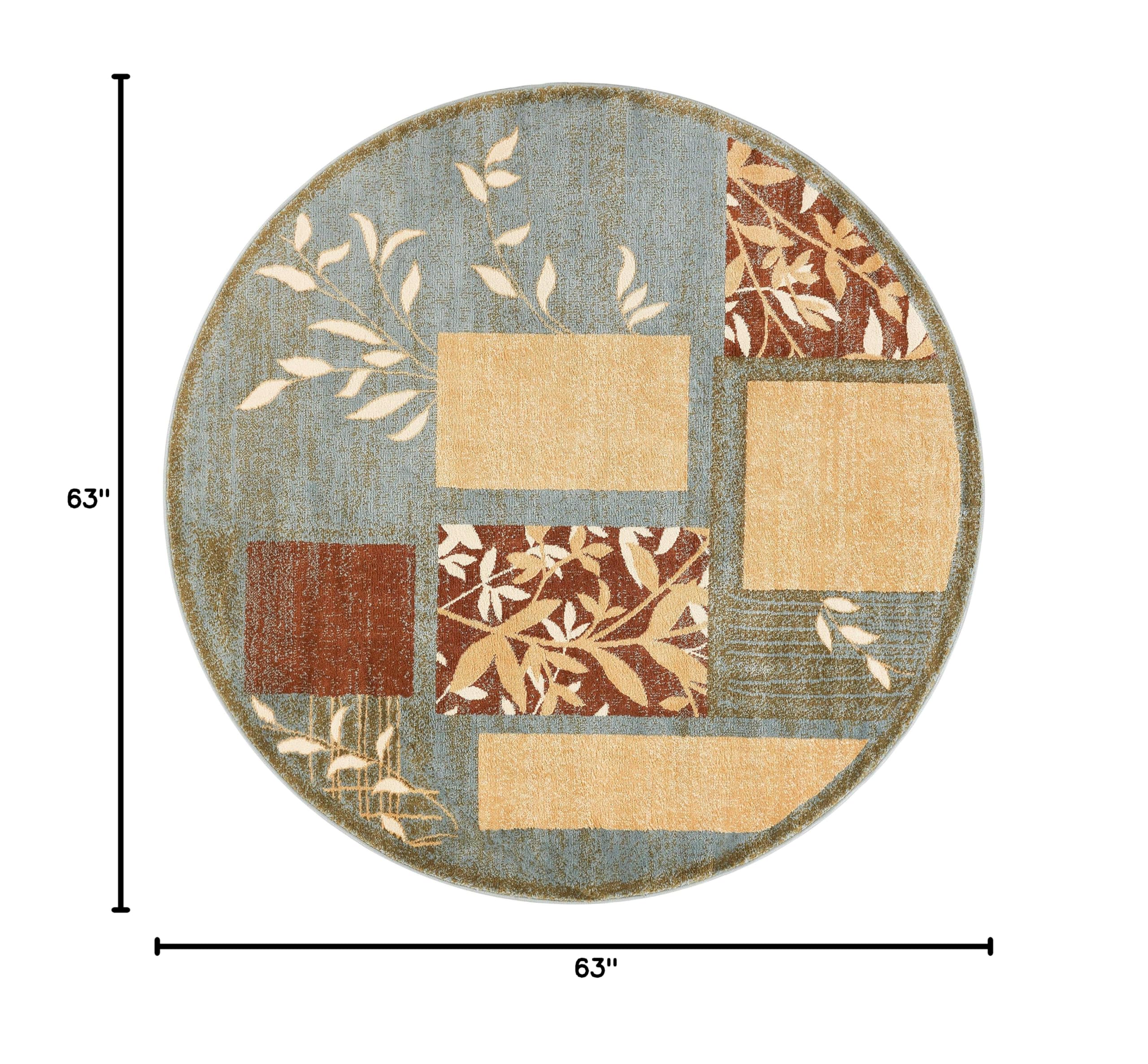 Well Woven Barclay Collection Hannover Light Blue 5 ft Round Area Rug - Soft Non-Slip Living Room, Bedroom & Dining Room Carpet for Home Decor