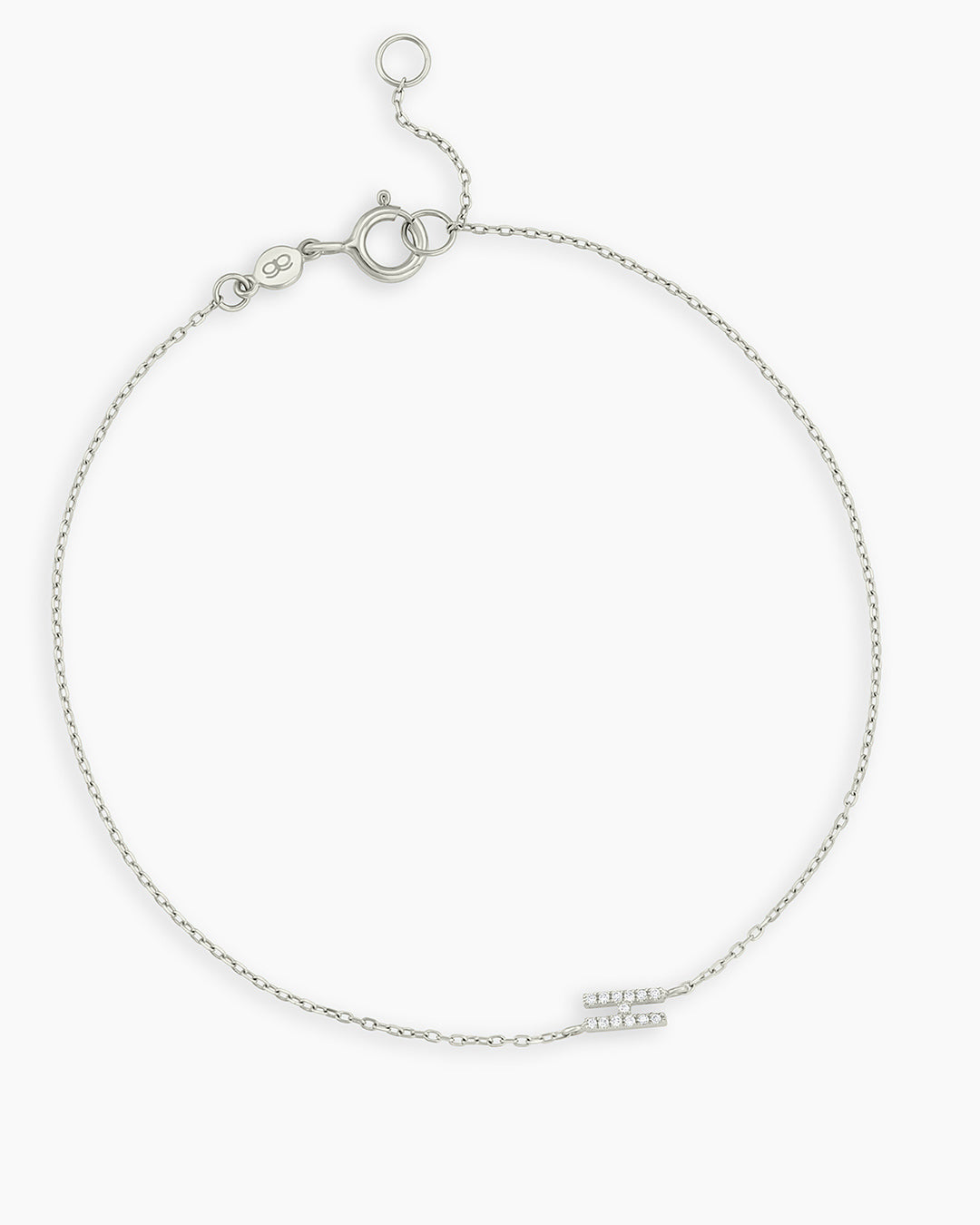 Diamond Pavé Alphabet Bracelet - Personalized Initial Letter Bracelet for Women, Sterling Silver or Gold Plated, Elegant Gift for Birthday, Anniversary, Valentine's Day | Perfect for Everyday Wear & Special Occasions