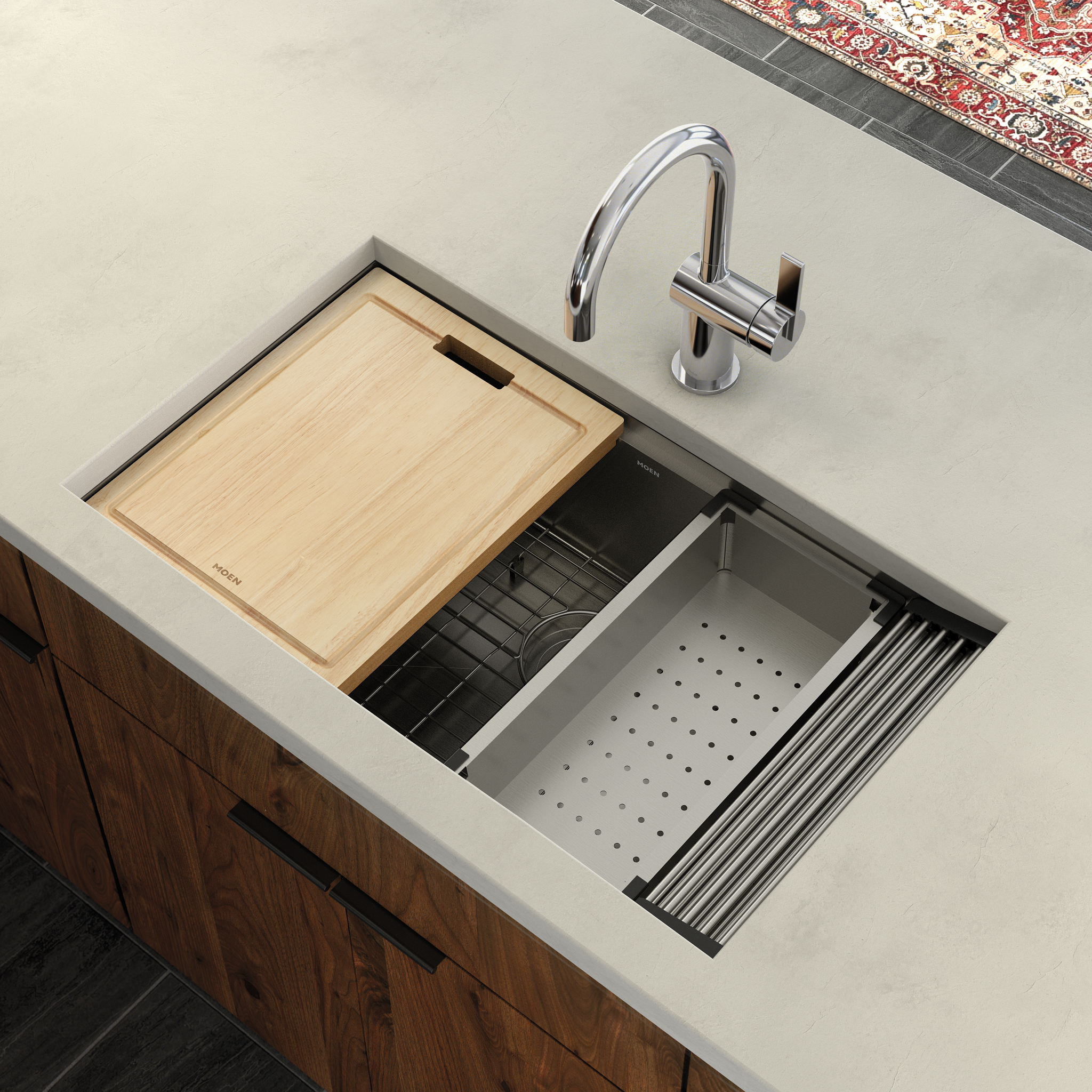Cia One-Handle High Arc Pull Down Kitchen Faucet - Modern Stainless Steel Sink Faucet with Sprayer for Easy Dishwashing & Food Prep