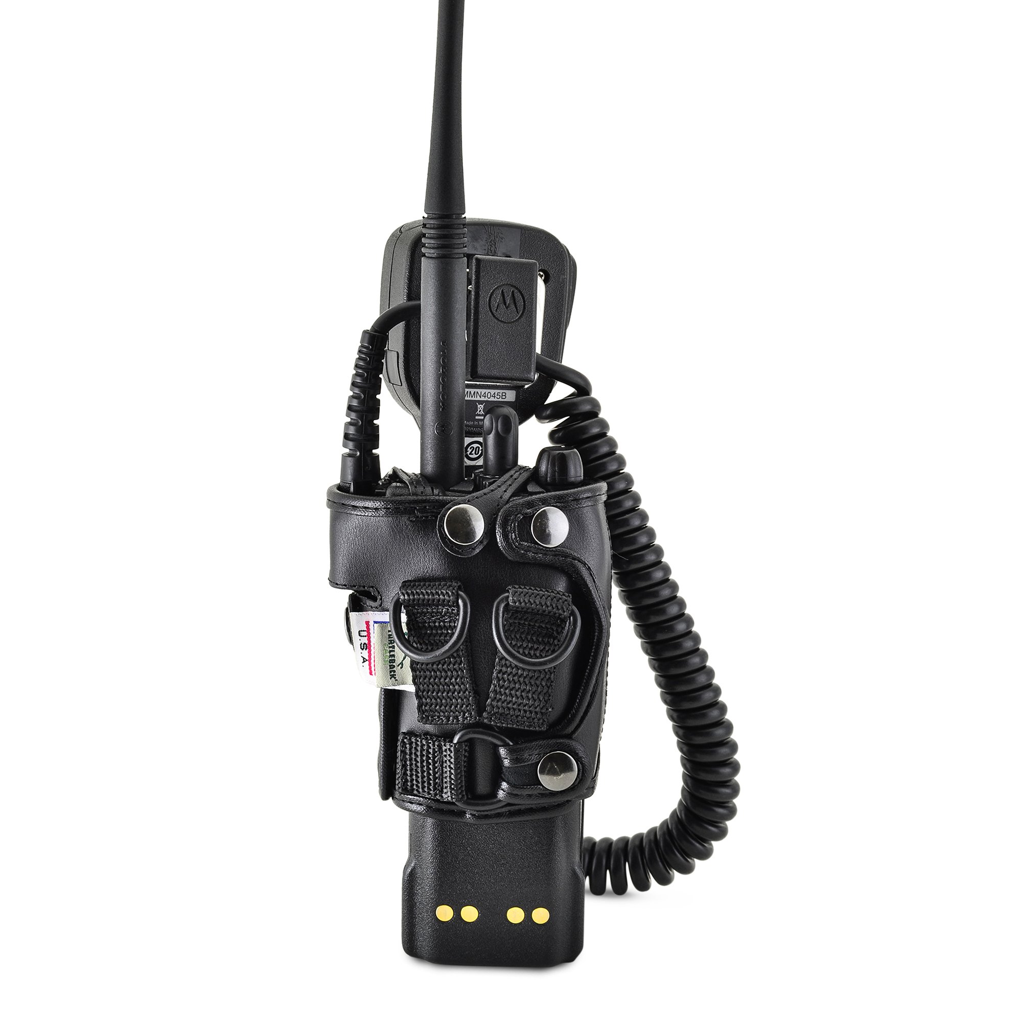 Motorola XTS2500 Radio Holster - Heavy Duty Black Leather Belt Case with D Rings for Fire, Police & Emergency Services | Secure Carry Holder for Models 1, 2 & 3 | Perfect for Duty Belts, Tactical Gear & Field Operations