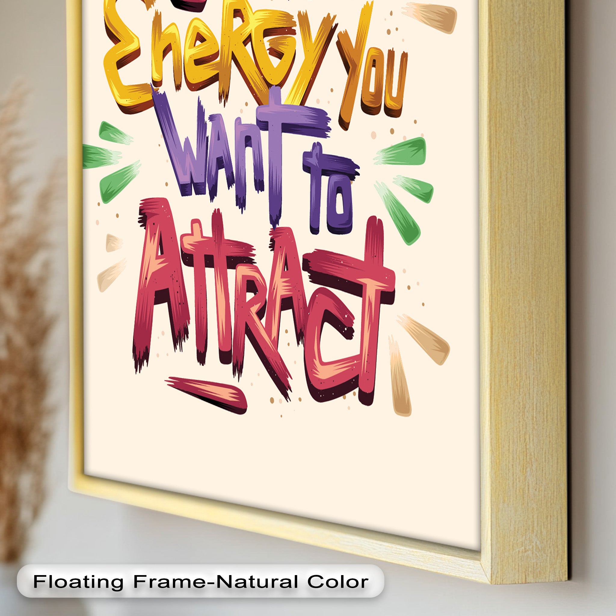 Inspirational Oil Painting - Be the Energy You Want to Attract - Motivational Wall Art for Home, Office & Meditation Space
