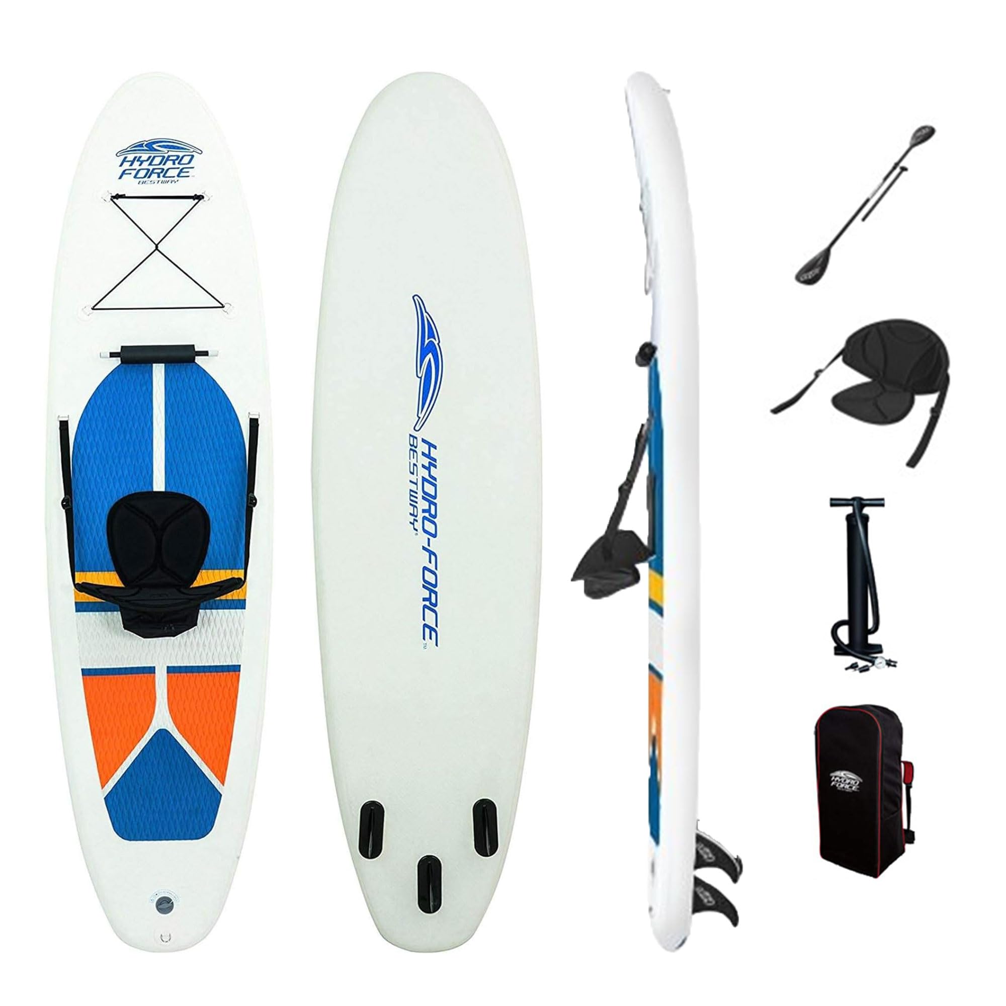 Bestway Hydro-Force White Cap 10' Inflatable Stand Up Paddle Board with Aluminum Oar, Hand Pump & Travel Bag - Premium SUP for Kayaking, Surfing & Water Sports - Perfect for Lakes, Rivers & Beach Adventures