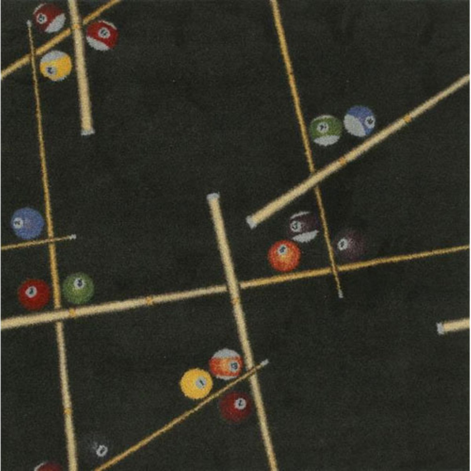 Joy Carpets Games People Play Snookered Chocolate Gaming Area Rug for Living Room, Game Room, and Man Cave Decor