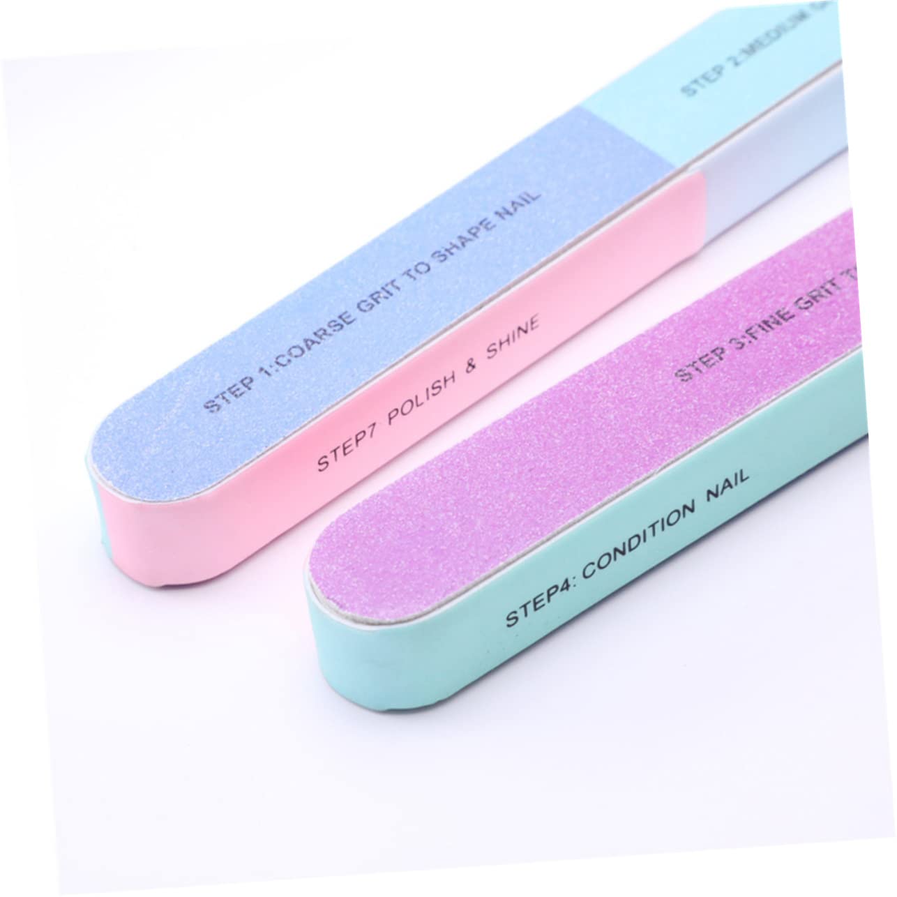 FOMIYES 12pcs Nail Buffer Blocks Set - 7 Steps Manicure Kit for Home & Salon Use